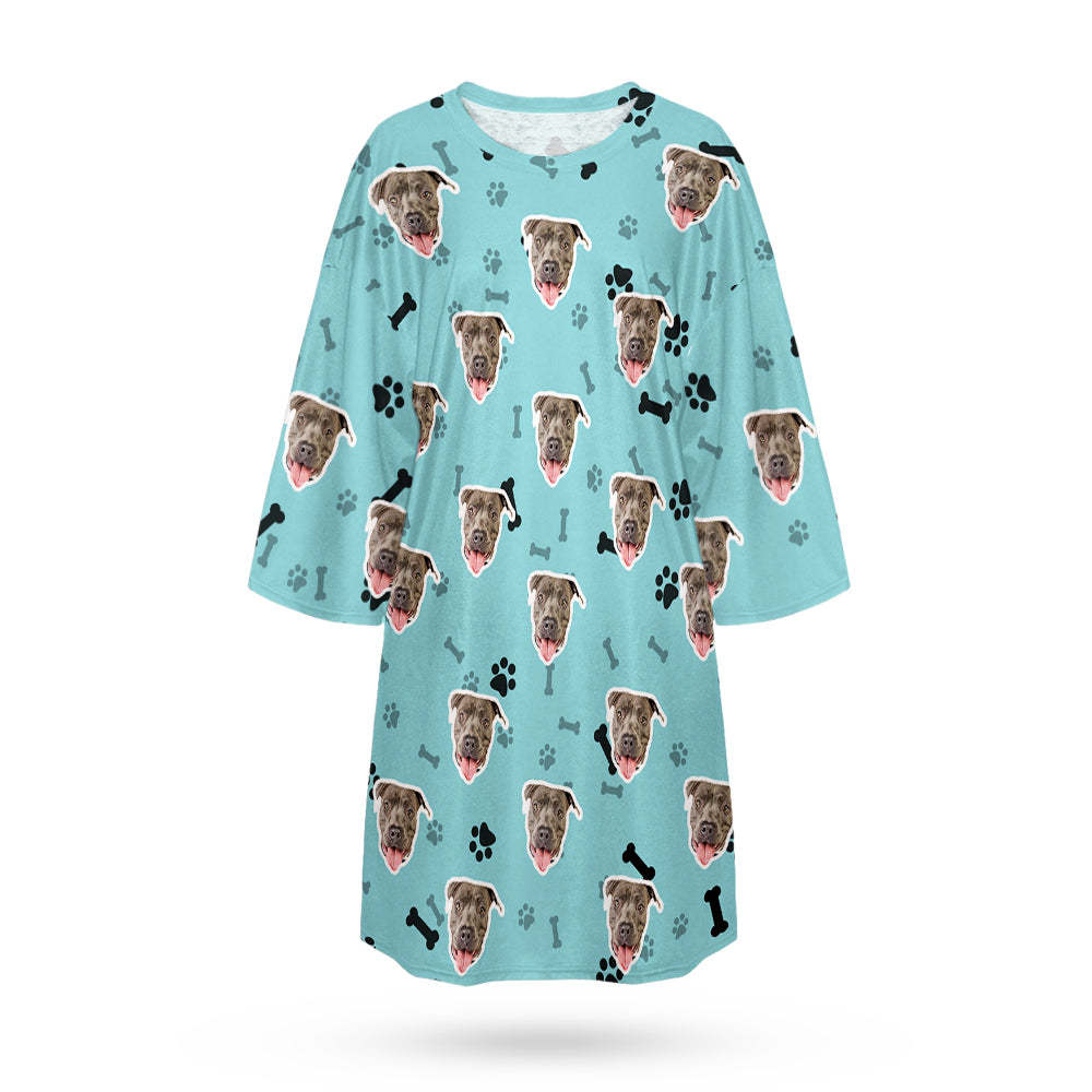 カスタムペット写真入れ可能な骨柄のパジャマ-オーダーメイドの女性用超特大パジャマ面しろいプレゼント
