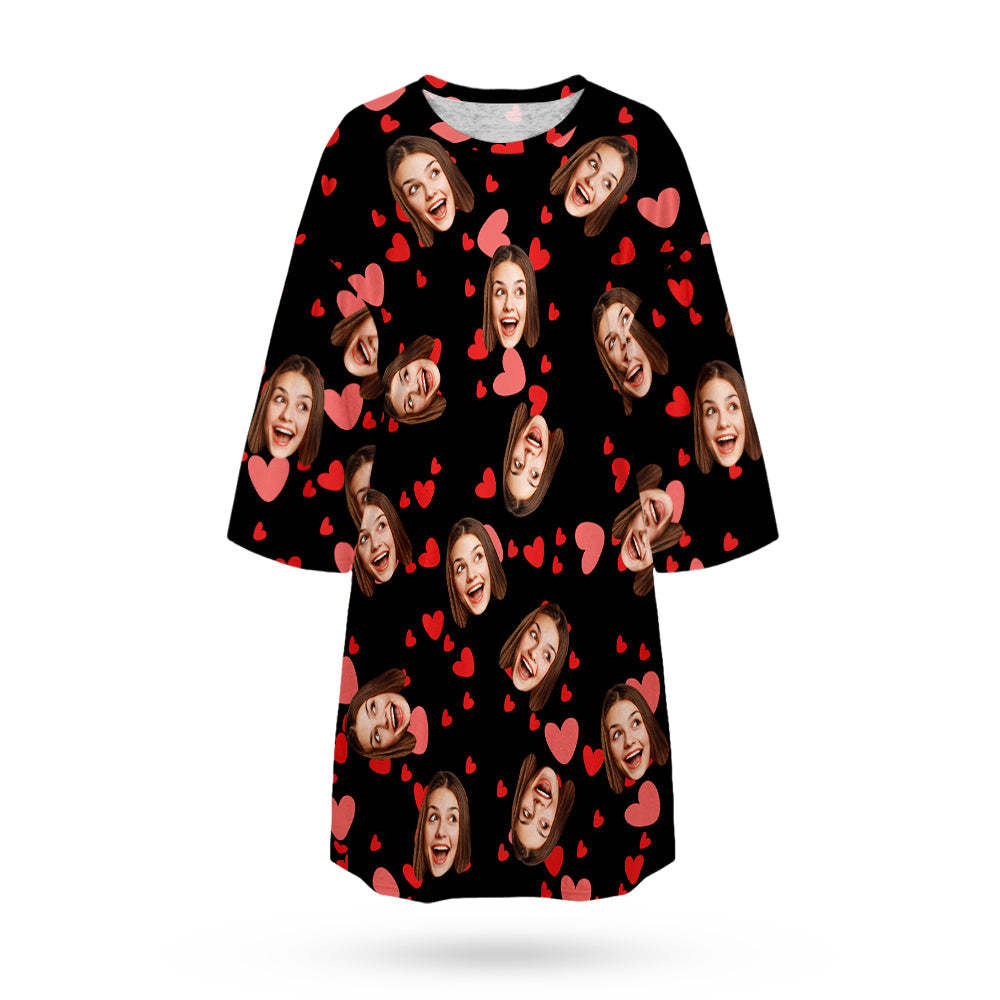 カスタムハートだらけのパジャマ-オーダーメイドの女性用超特大パジャマ面しろいプレゼント
