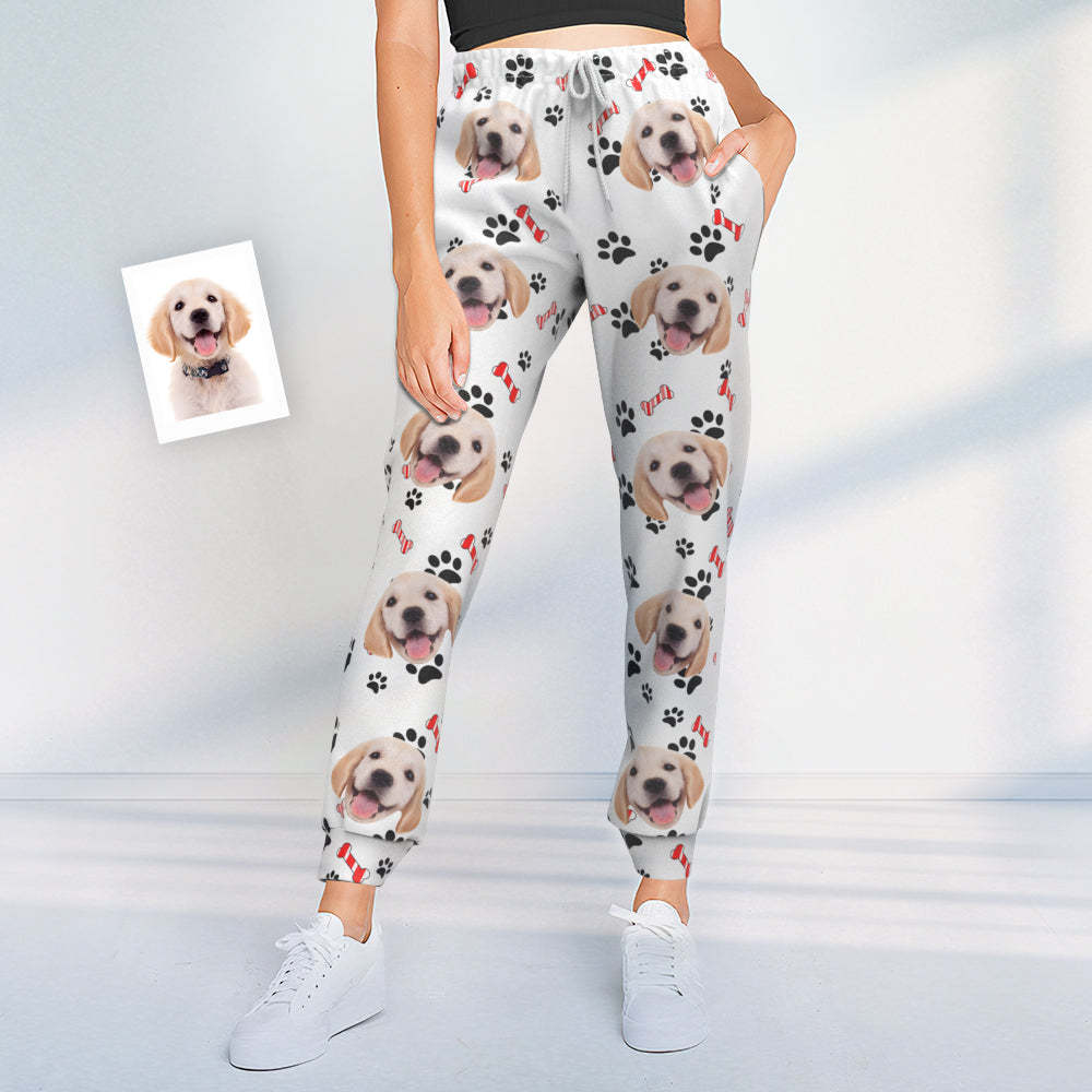 カスタムフェイススウェットパンツ - ペット写真入れ可能な男女兼用ジョガーパンツ - ペット愛好者へのギフト