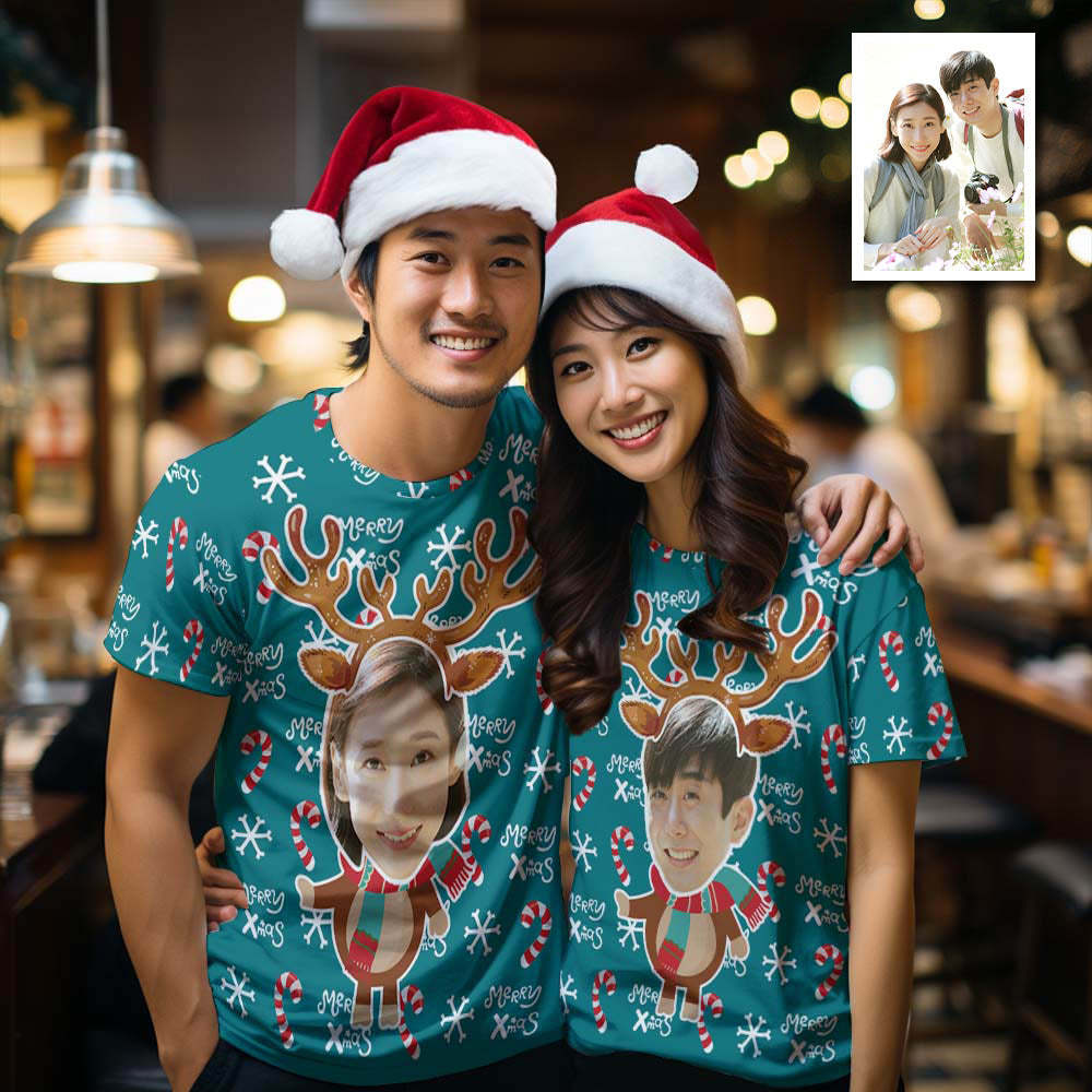 カスタムフォトTシャツ－写真入り可能な男女兼用オリジナルTシャツプレゼント－クリスマストナカイ