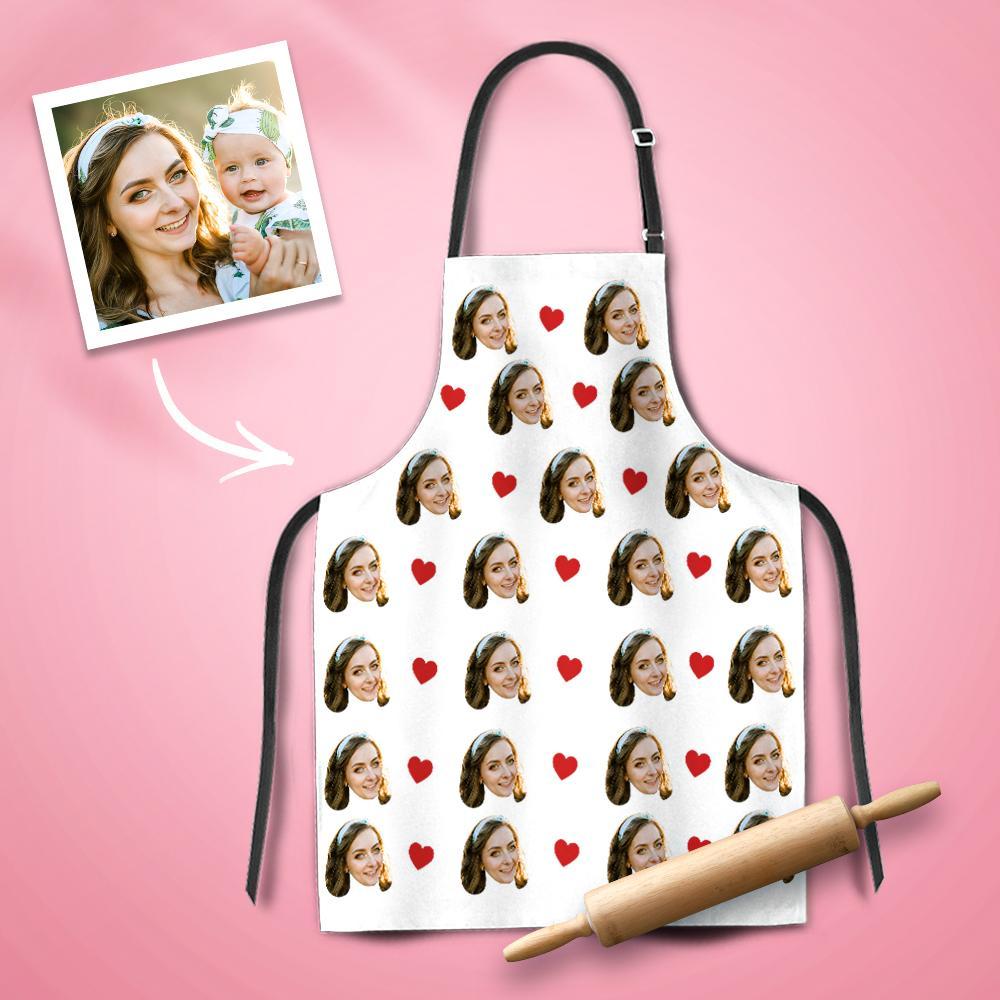記念日プレゼント-カスタムフォトフェイスエプロン防水キッチンクッキング楽しいパーソナライズされたギフト