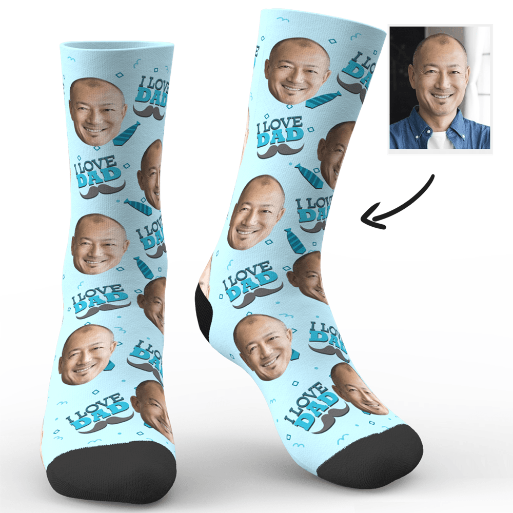 父の日プレゼント-カスタムフォトソックス写真入り名入れ可能なオリジナル靴下-父の日のプレゼントハッピな父の日を！