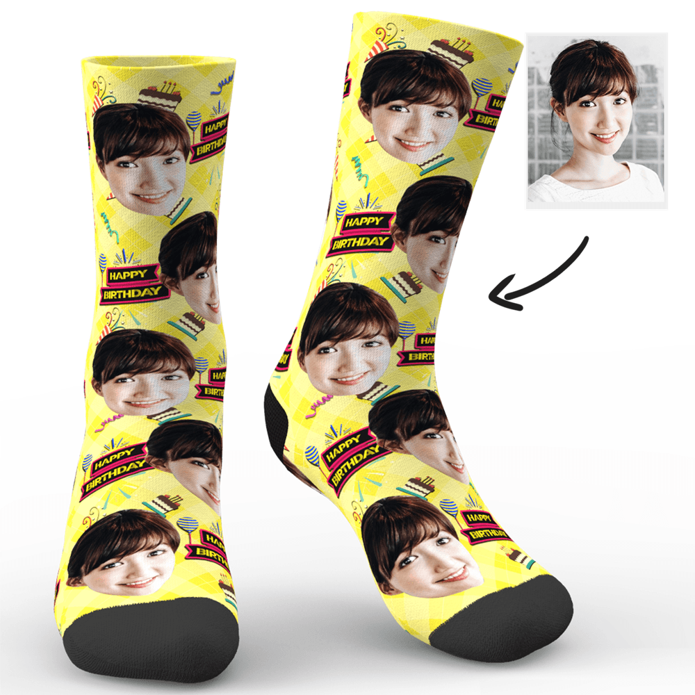 カスタムフォトソックス-写真入り可能なオリジナル靴下誕生日プレゼントハッピー誕生日ギフト