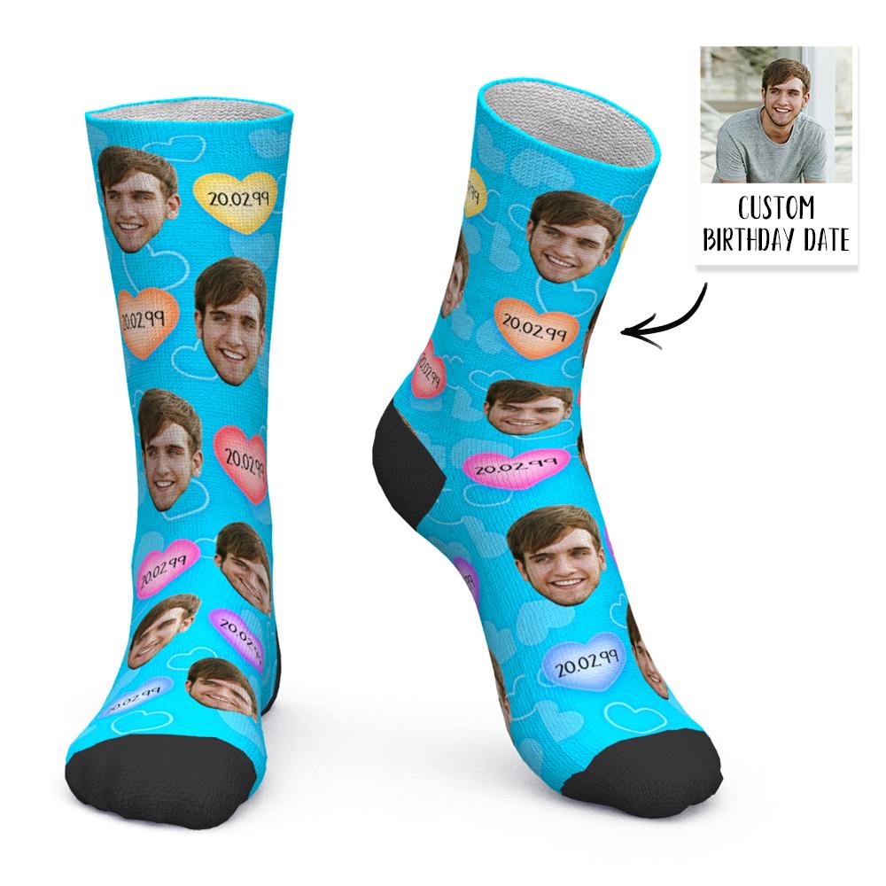 カスタムフェイスソックス-パーソナライズされたフォト靴下誕生日おめでとうギフト