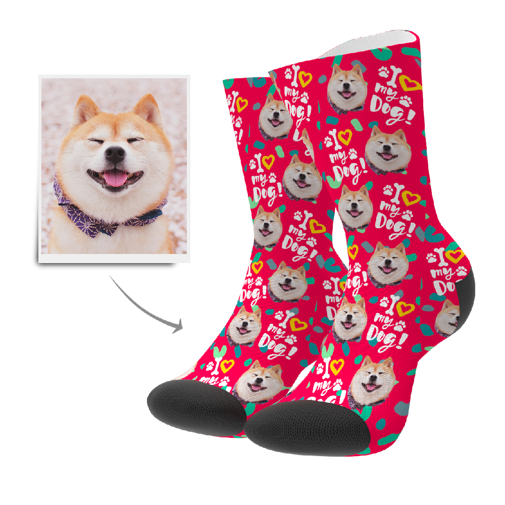 Custom Love Dog Socks - MyPhotoSocks
