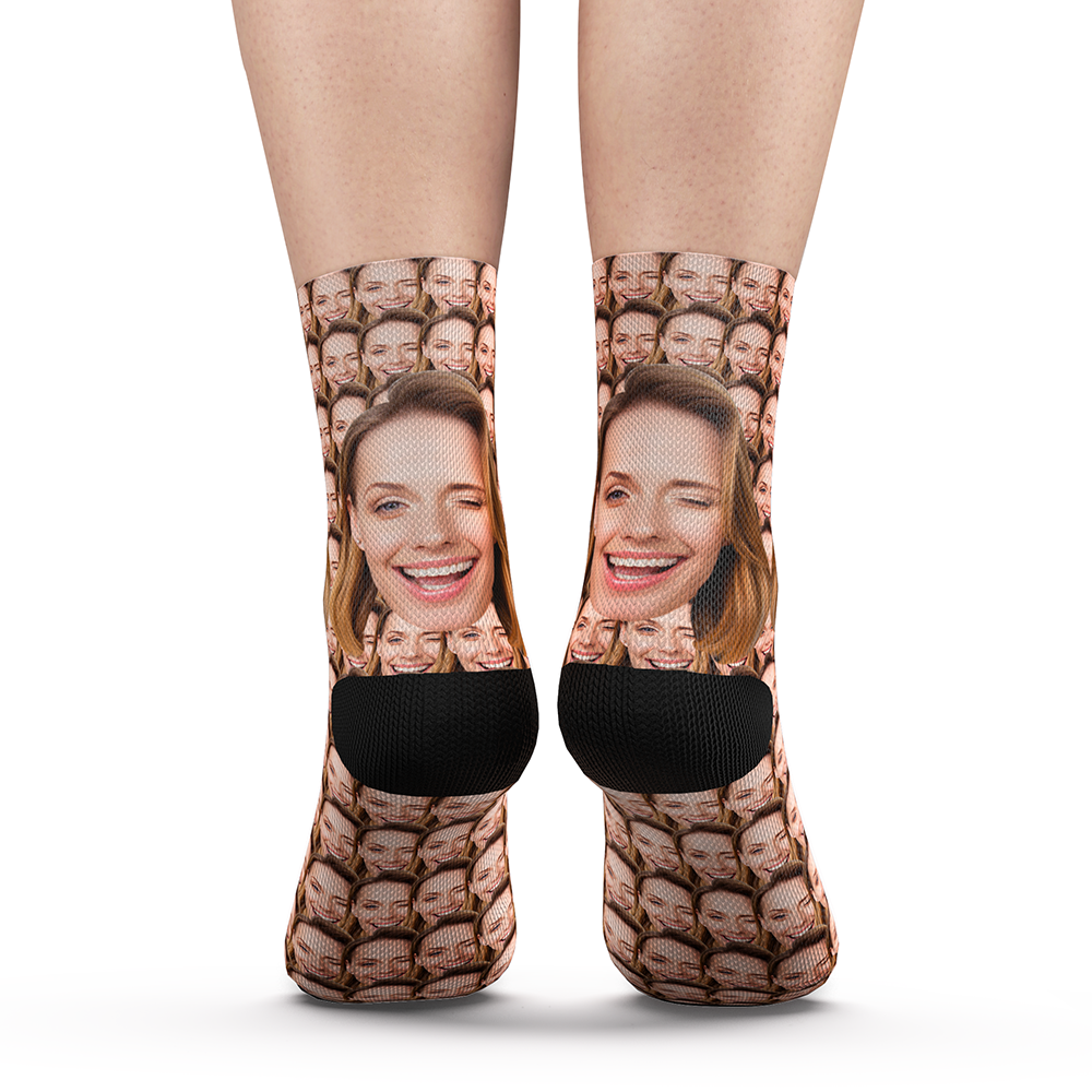 Custom Your Face Mash Socks With Your Text - MyPhotoSocks