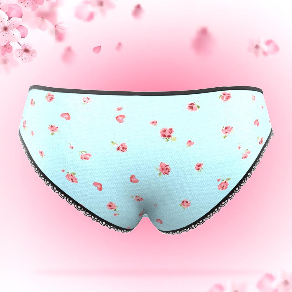 カスタムフォトパンティ-写真入れ可能なバラ柄の女性用下着