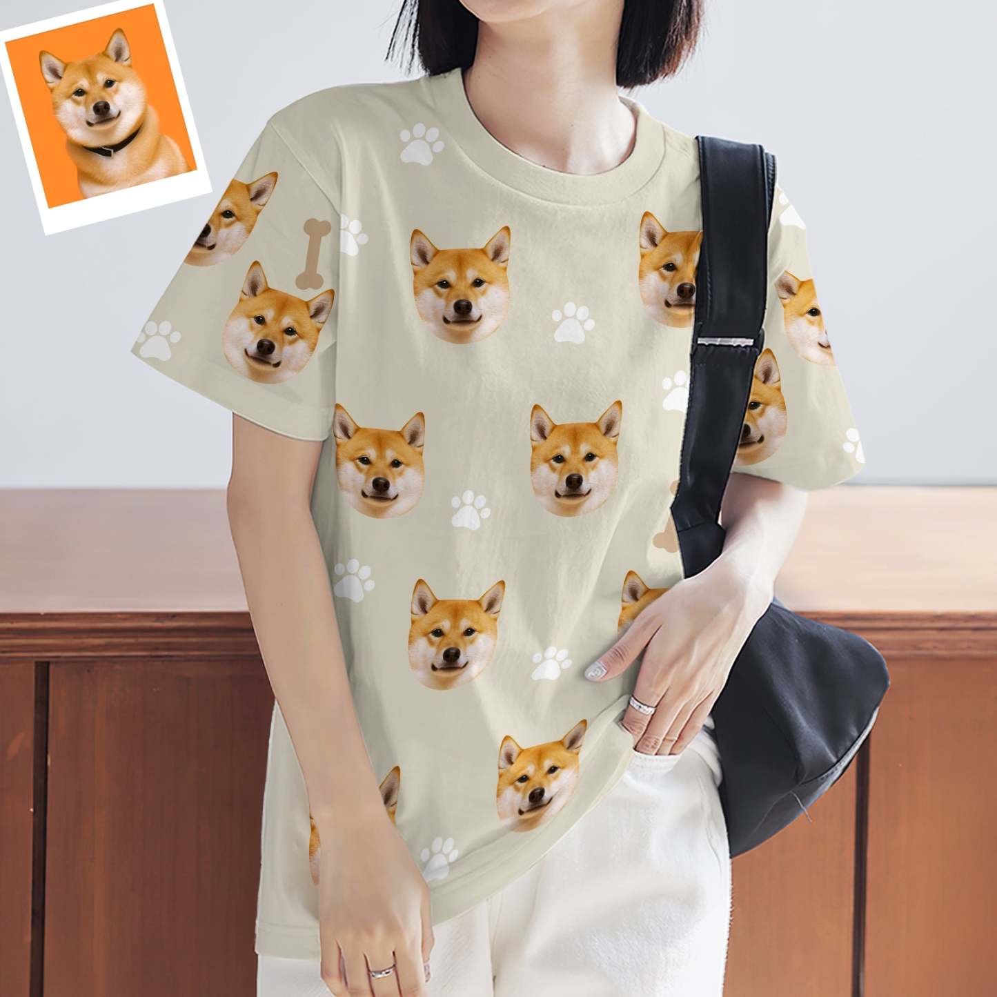 カスタムフォトTシャツ-写真入り可能な男女兼用オリジナルTシャツプレゼント-ペットの爪柄