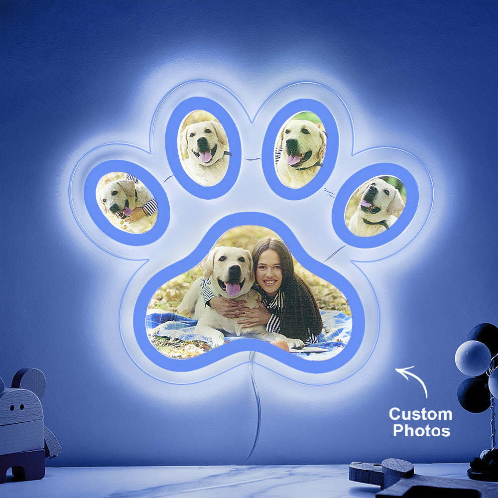 Custom Photo Pet Paw Neon Lamp Personalized Memorial Adjustable Brightness Night Light Gifts For Her - MyMoonLampAu