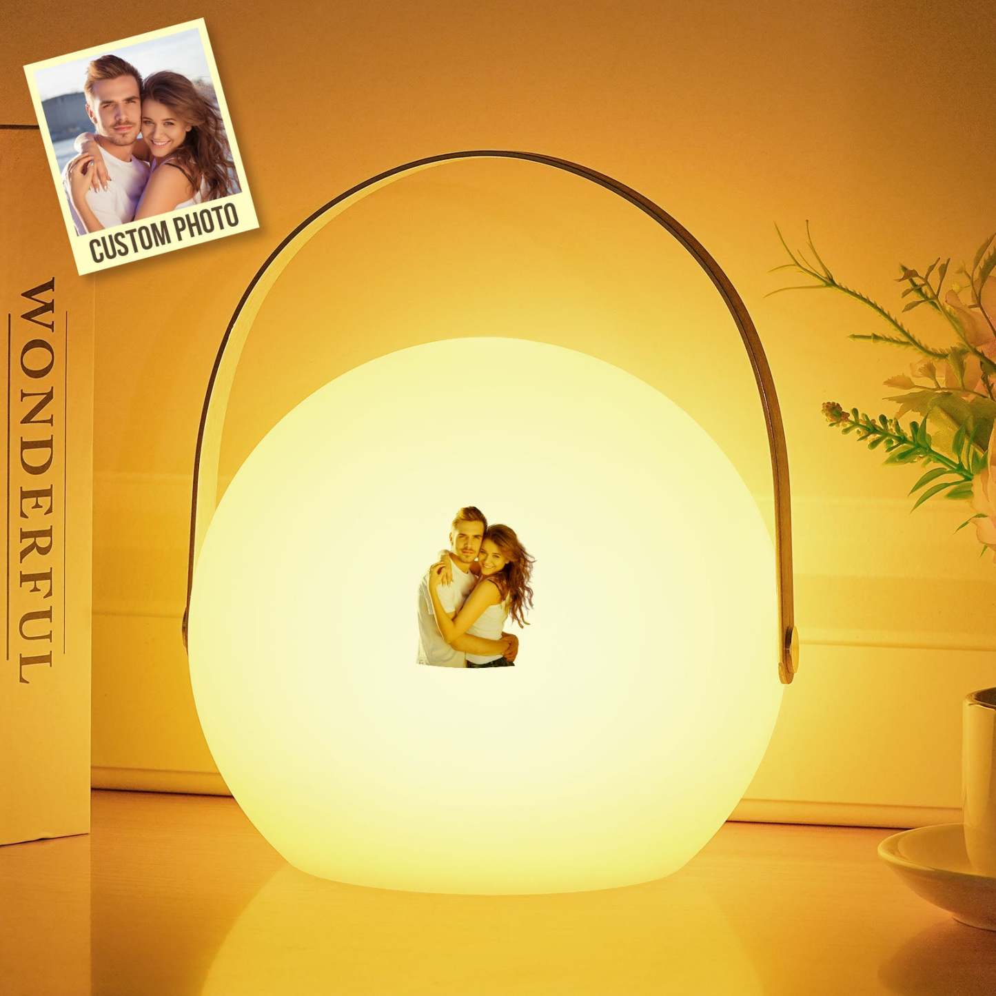 Personalized Photo LED Lamp Colorful Round Hand Night Light - MyMoonLampAu