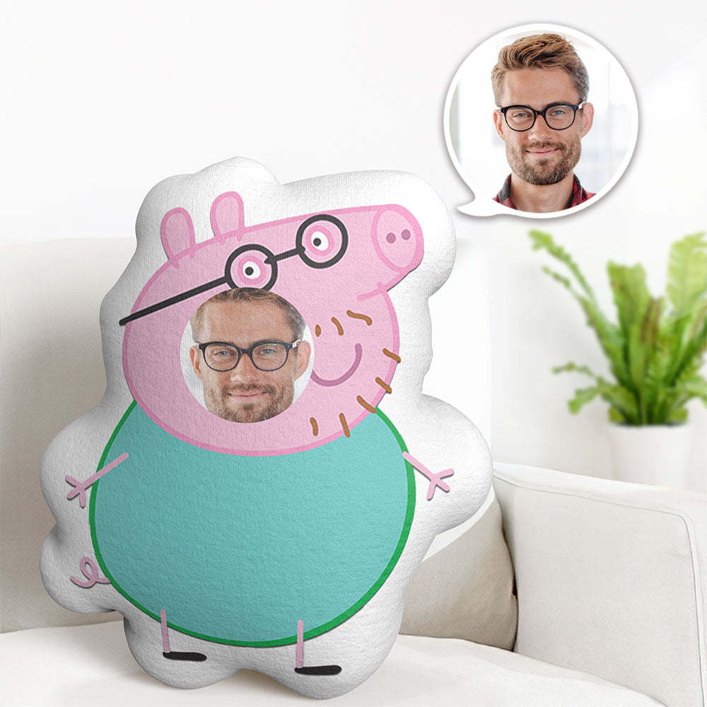 Custom Face Pillow Minime Dolls Daddy Mr. Pony Personalized Photo Gifts for Father - auphotoblanket