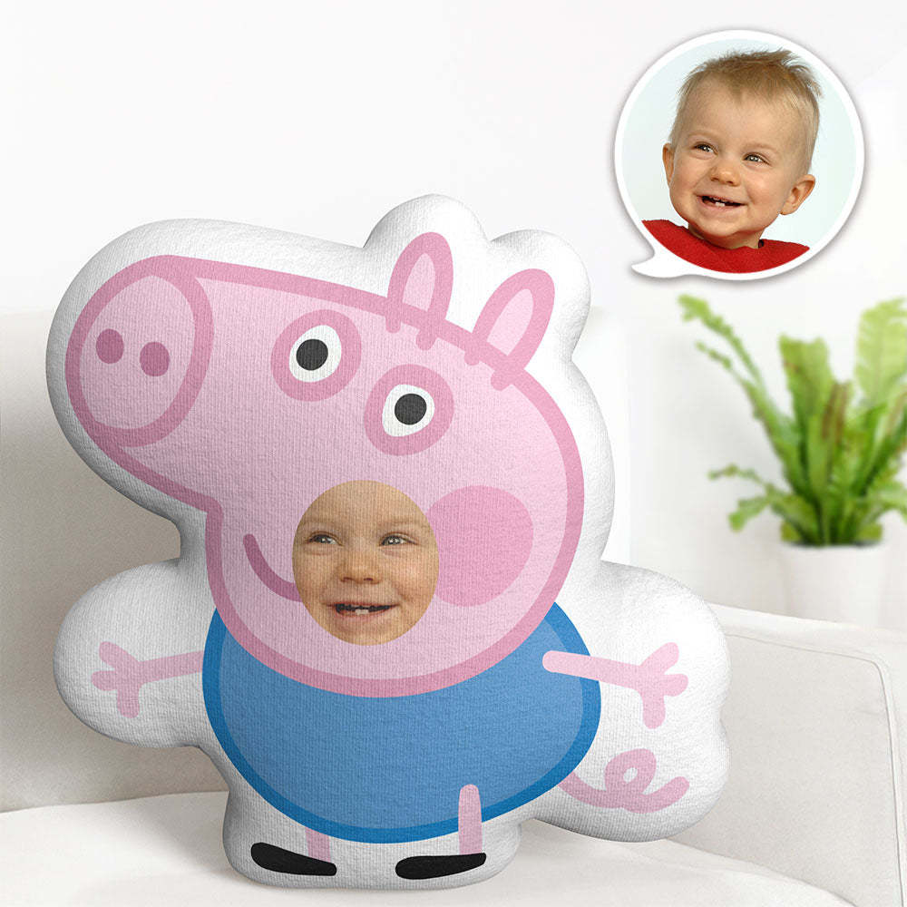 Custom Face Pillow Minime Pig Dolls George Personalized Photo Gifts for Him - auphotoblanket