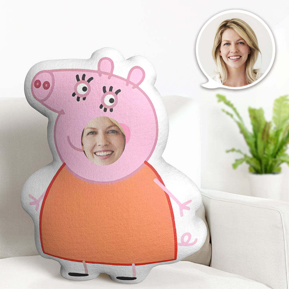 Custom Face Pillow Minime Pig Dolls Mother Personalized Photo Gifts for Her - auphotoblanket