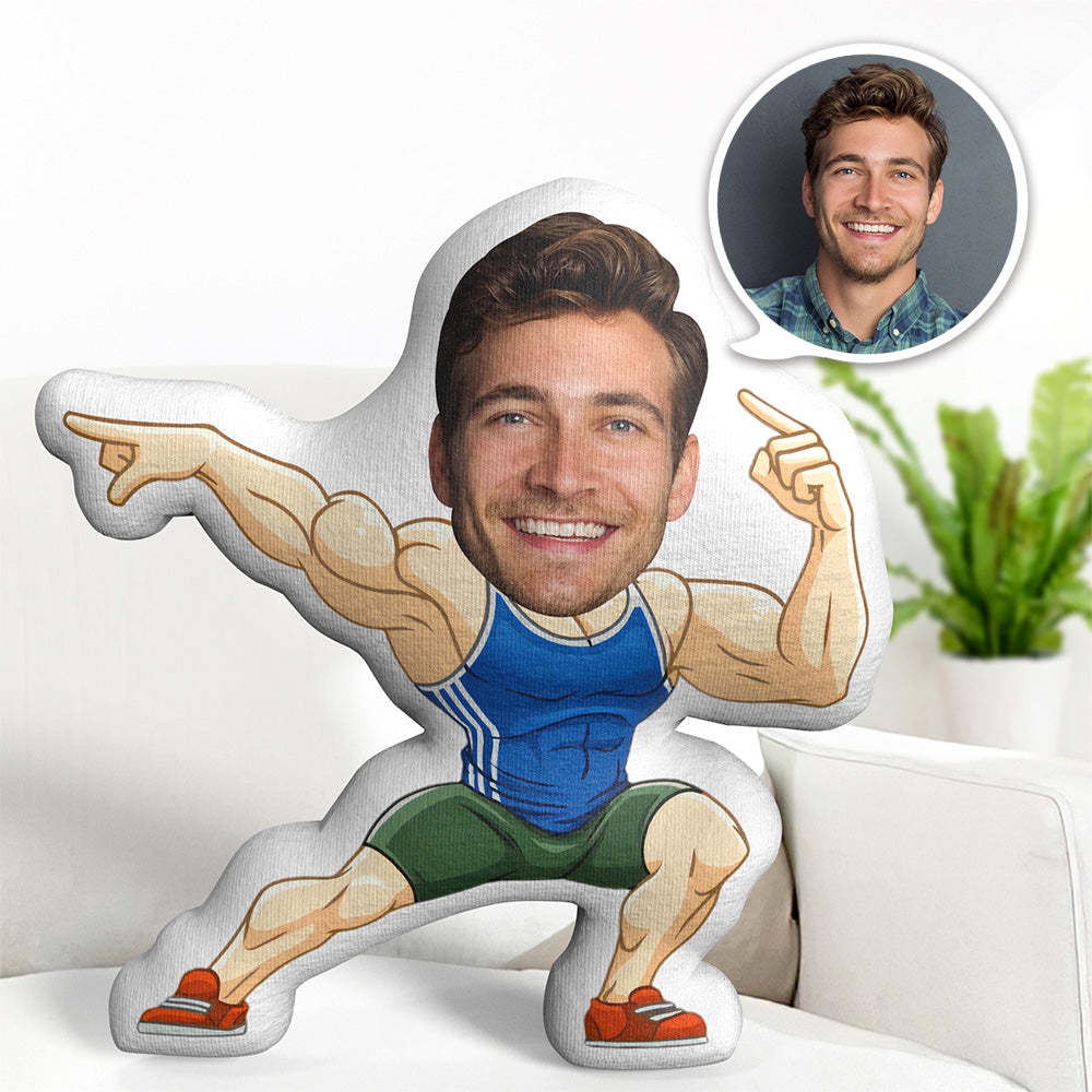 Body Pillow My Face Pillow Custom Dolls Fitness Man Pointing With Hands Photo Pillow Minime Pillow Personalized Pillow Gift - auphotoblanket