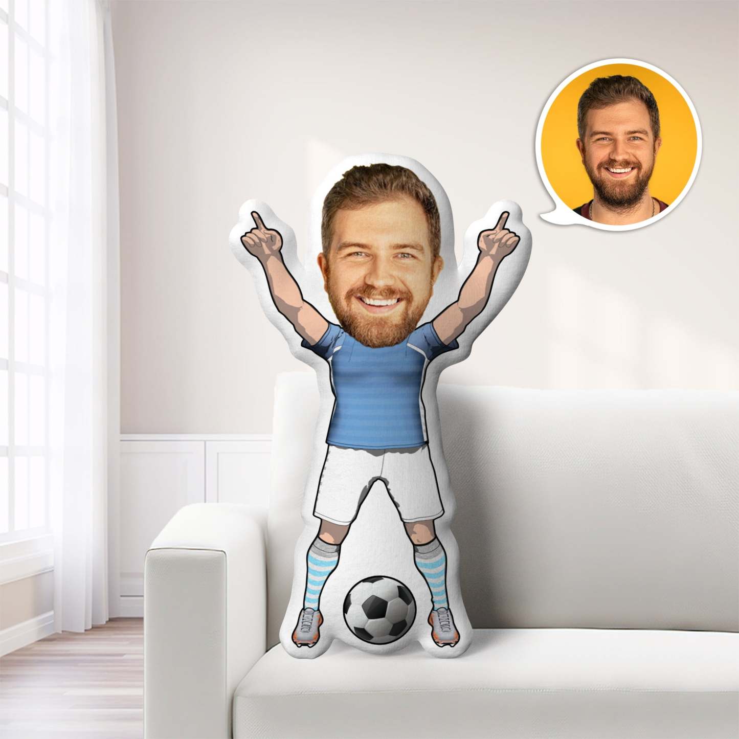 Photo Pillow Face Pillow Personalized Pillow Custom Pillow Minime Pillow Doll Football Player  Sports Minime Pillow Gifts - auphotoblanket