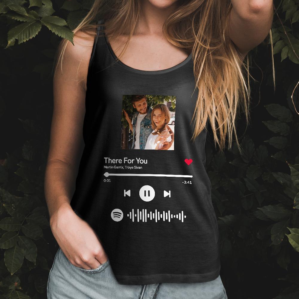 Custom Tank Top Scannable Spotify Code Album Cover - auphotoblanket