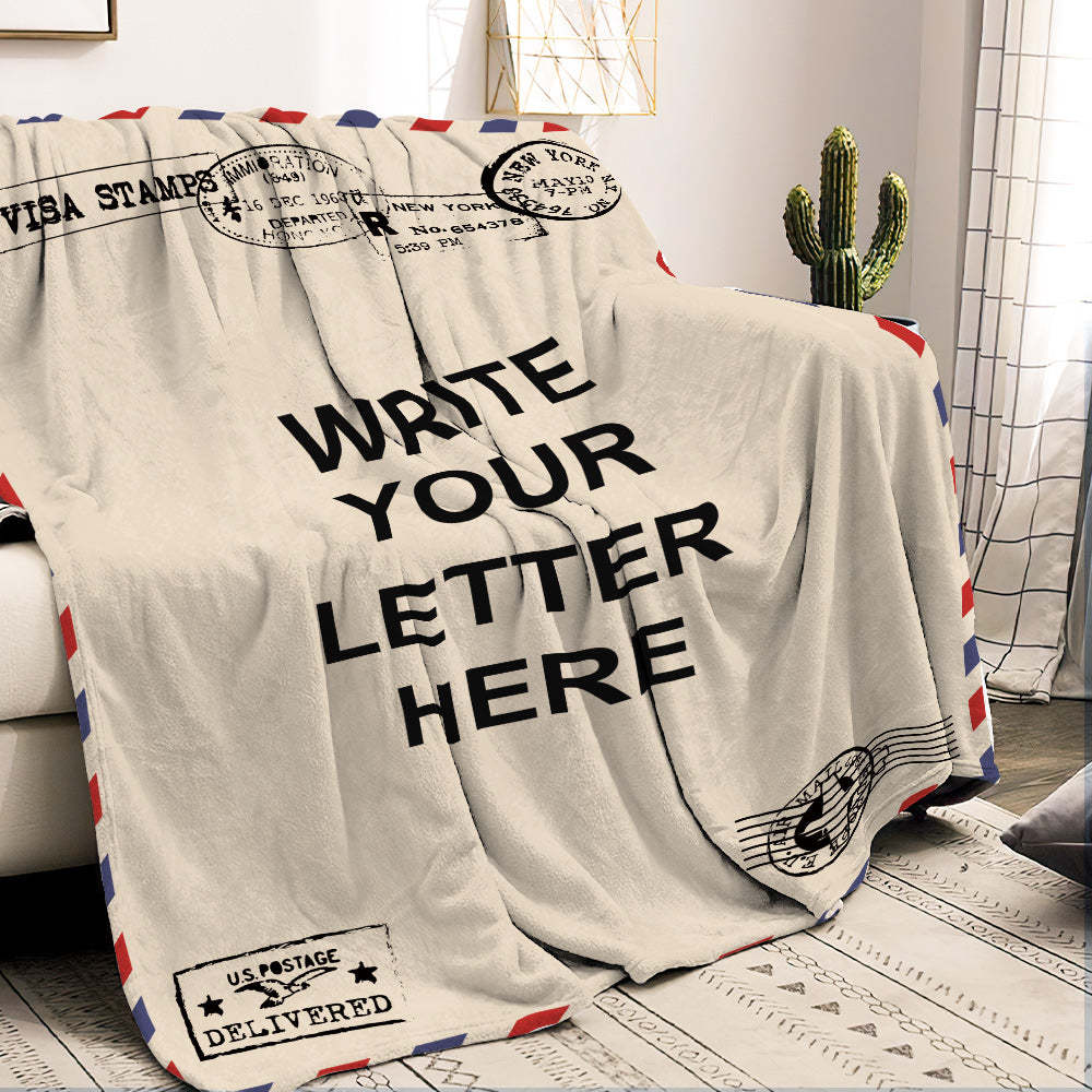 Custom Letter Blanket Personalized Text Blanket Message Blanket Gifts for Family - auphotoblanket