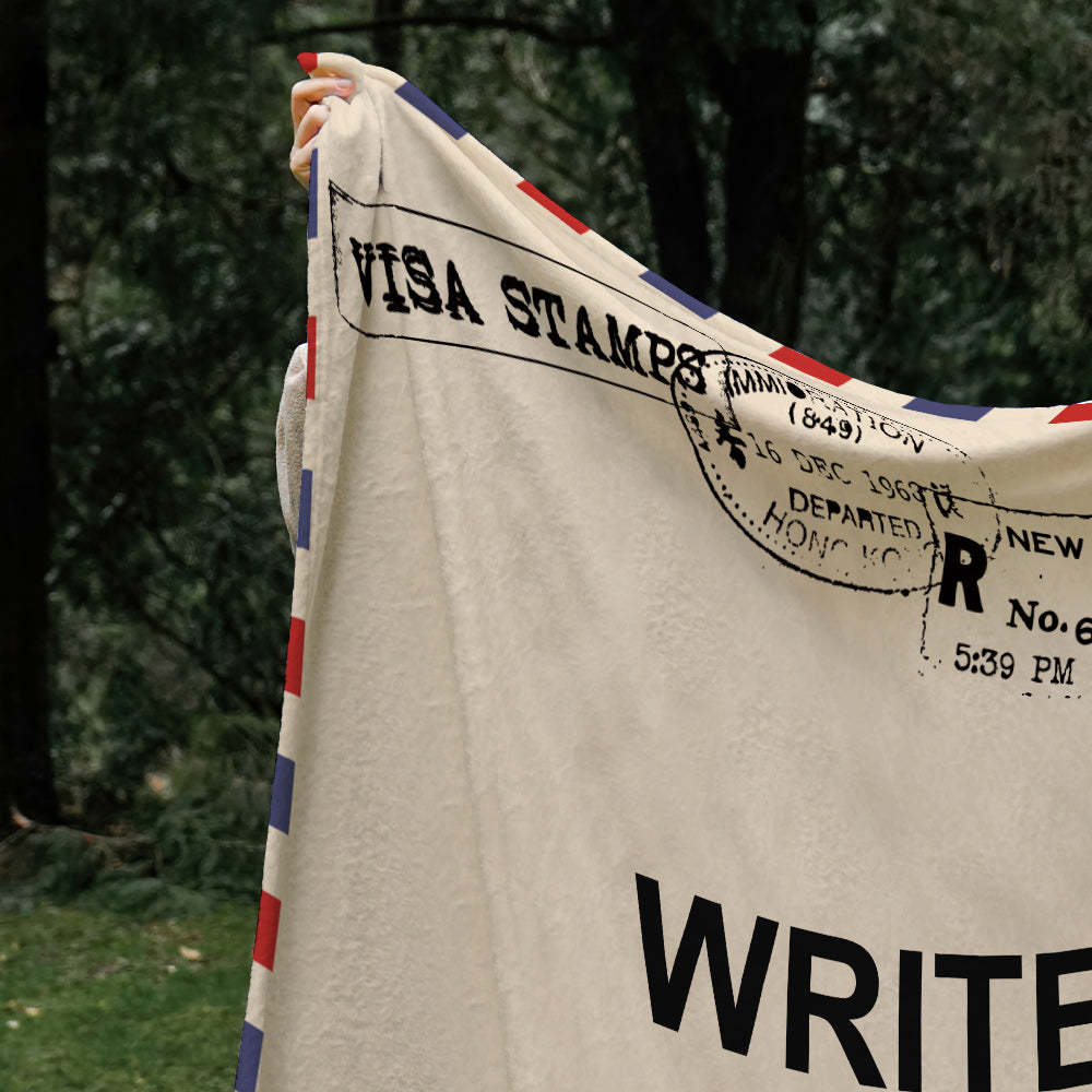 Custom Letter Blanket Personalized Text Blanket Message Blanket Gifts for Family - auphotoblanket