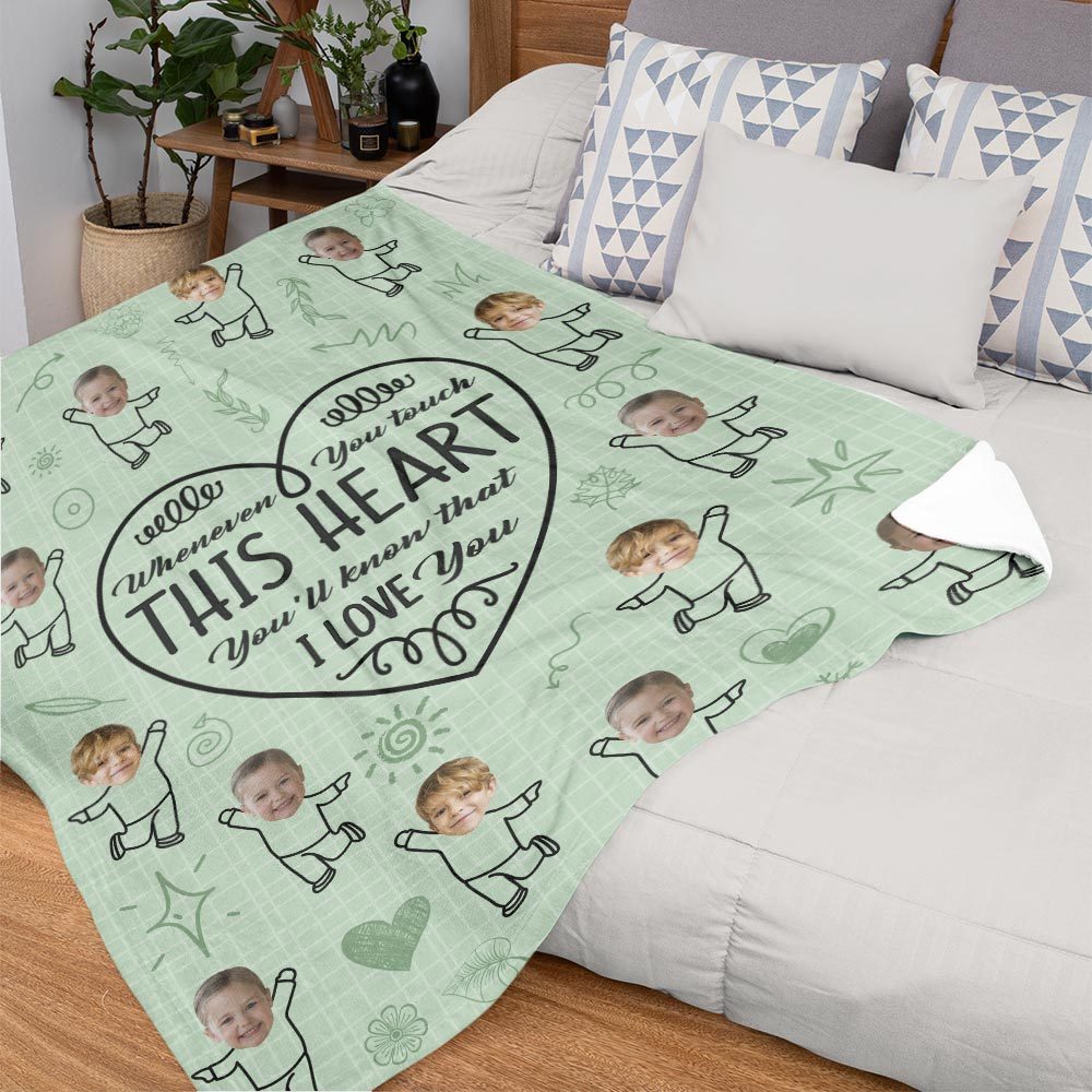 Father's Day Custom Face Blanket Love You Gifts for Dad - auphotoblanket