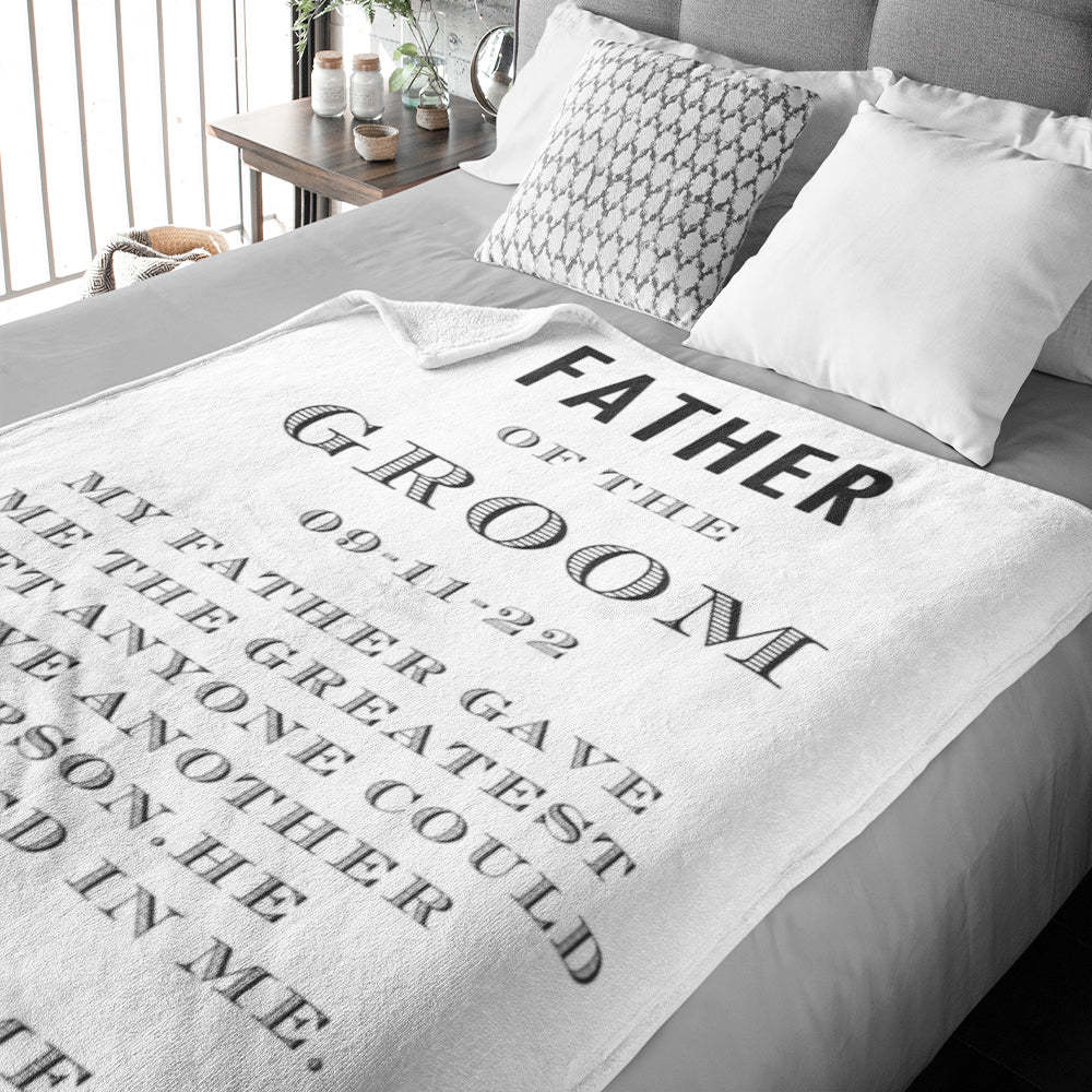 Custom Blanket Personlised Calendar Blanket Anniversary Gifts for Father of the Groom - auphotoblanket