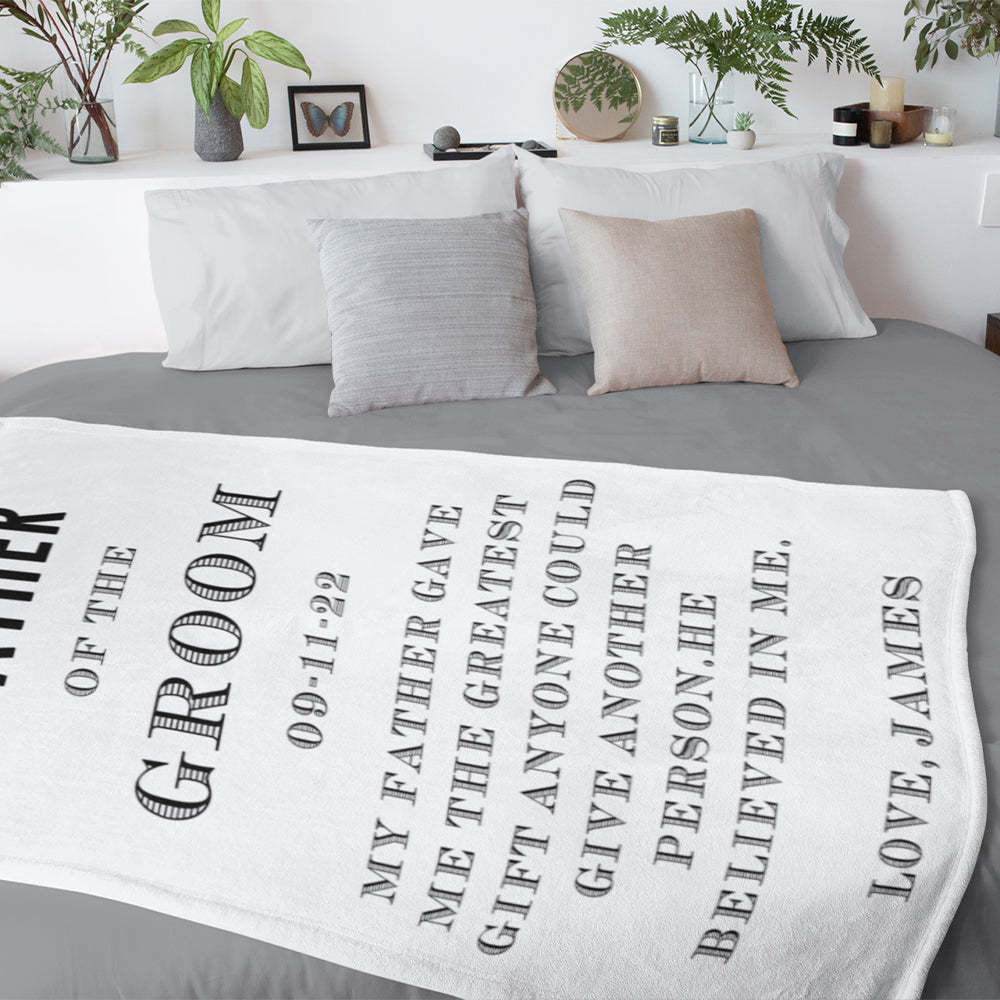 Custom Blanket Personlised Calendar Blanket Anniversary Gifts for Father of the Groom - auphotoblanket