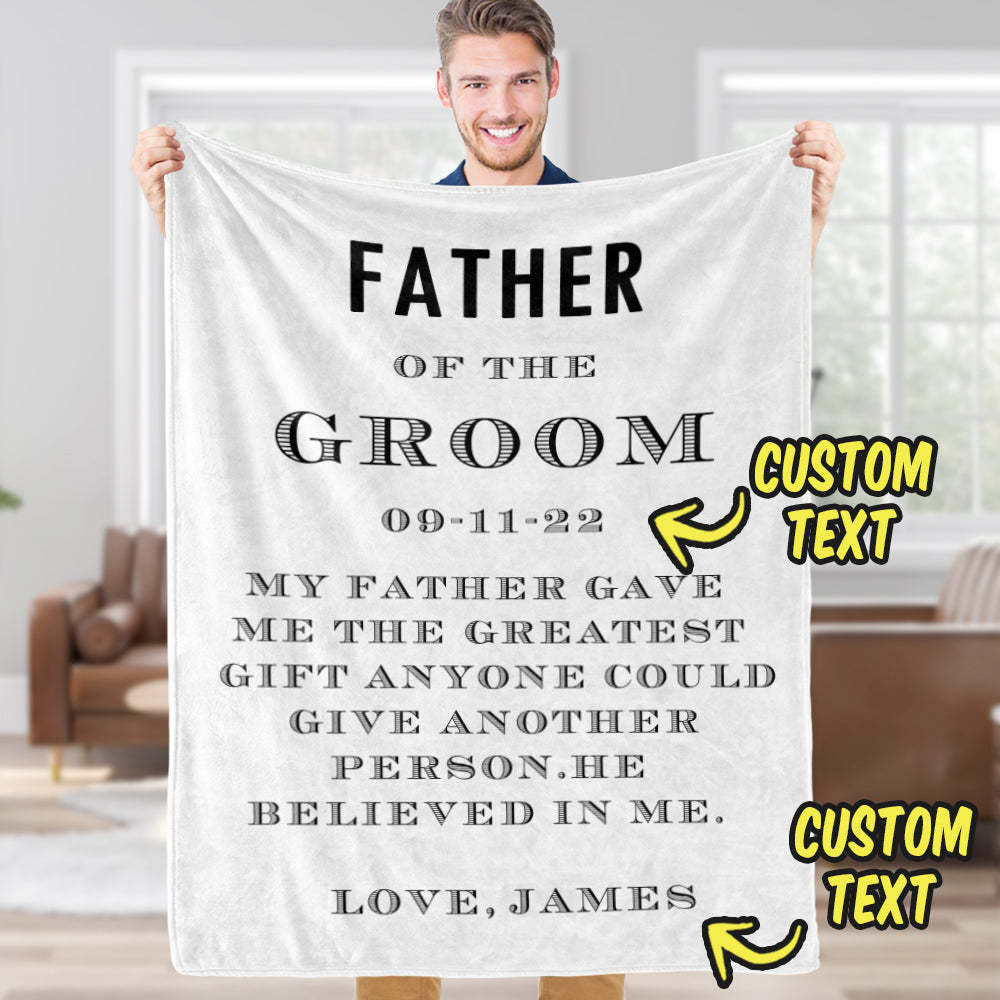 Custom Blanket Personlised Calendar Blanket Anniversary Gifts for Father of the Groom - auphotoblanket