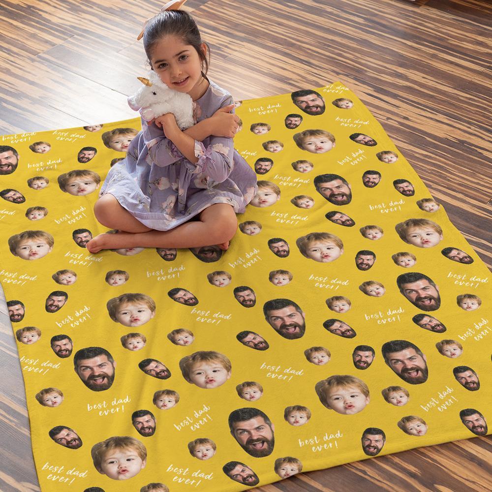 Custom Face Blankets Personalized Photo Banket Customized Fleece Blanket Best Dad Ever Blanket