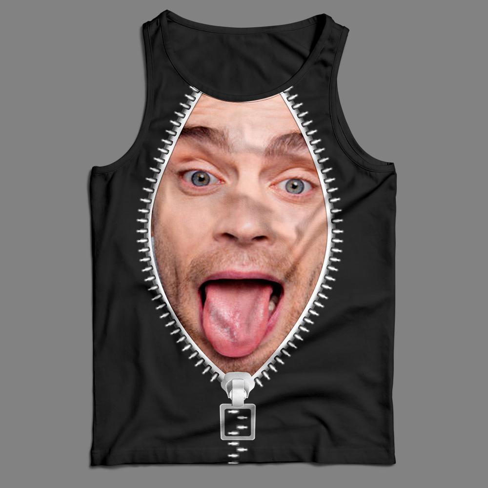 Custom Face Tank Top Zipper - auphotoblanket