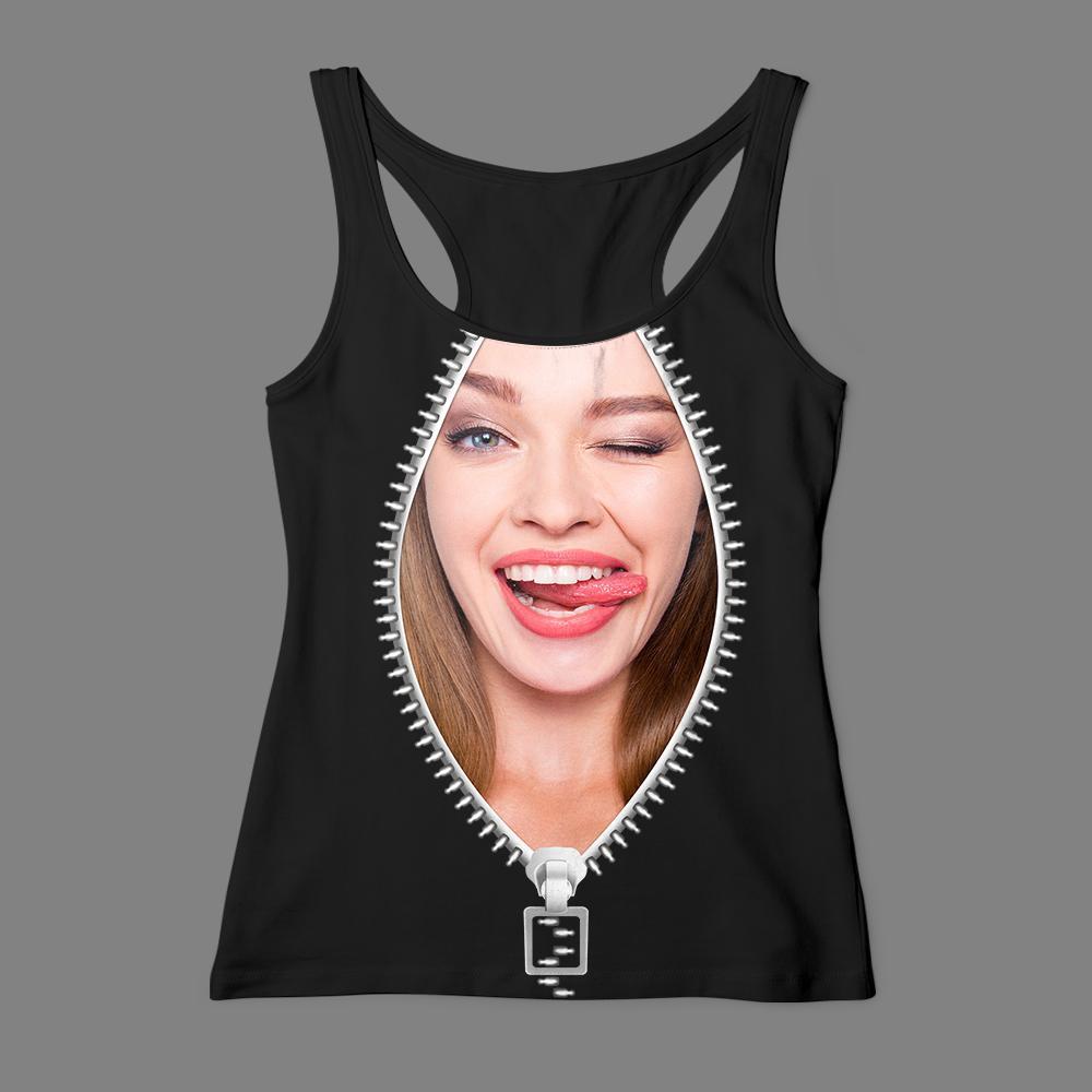 Custom Face Tank Top Zipper - auphotoblanket