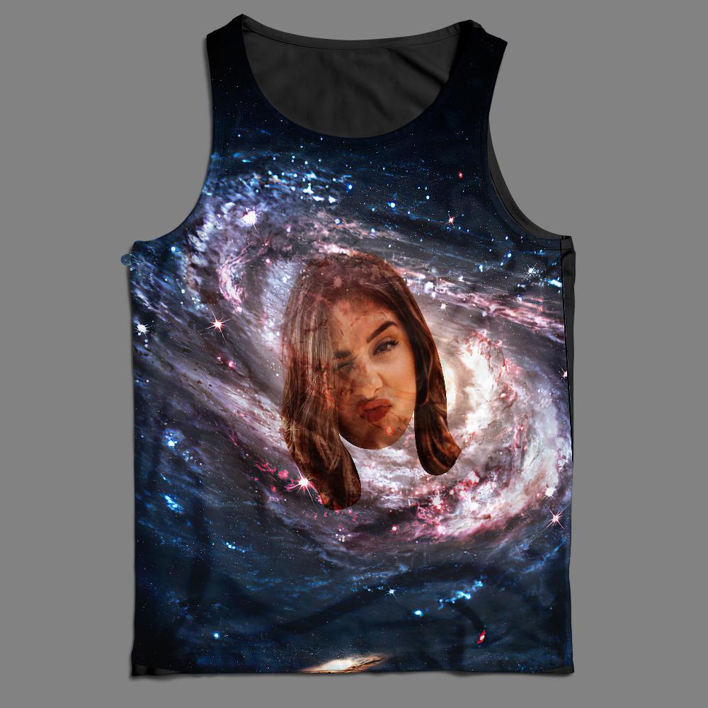 Custom Face Tank Top Galaxy Personalized Tank Top - auphotoblanket