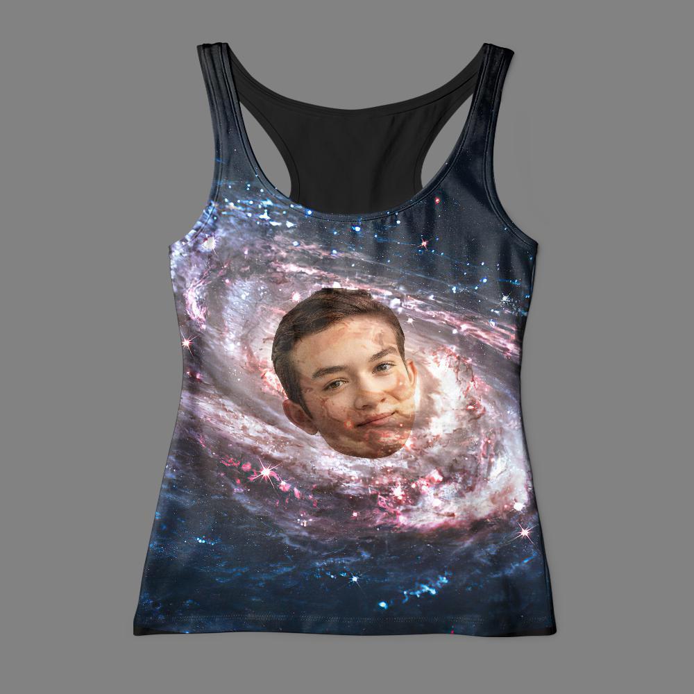 Custom Face Tank Top Galaxy Personalized Tank Top - auphotoblanket
