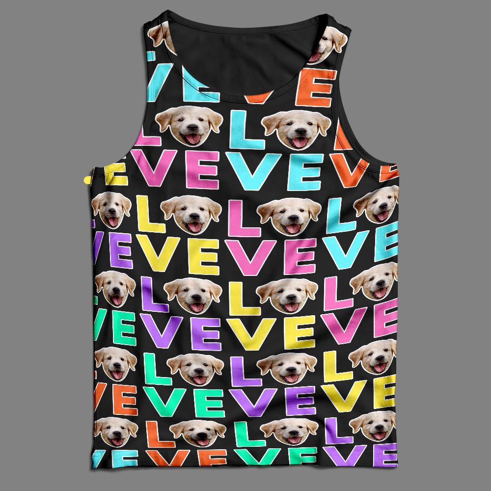 Custom Face Tank Top LOVE Personalized Tank Top with Picture - auphotoblanket