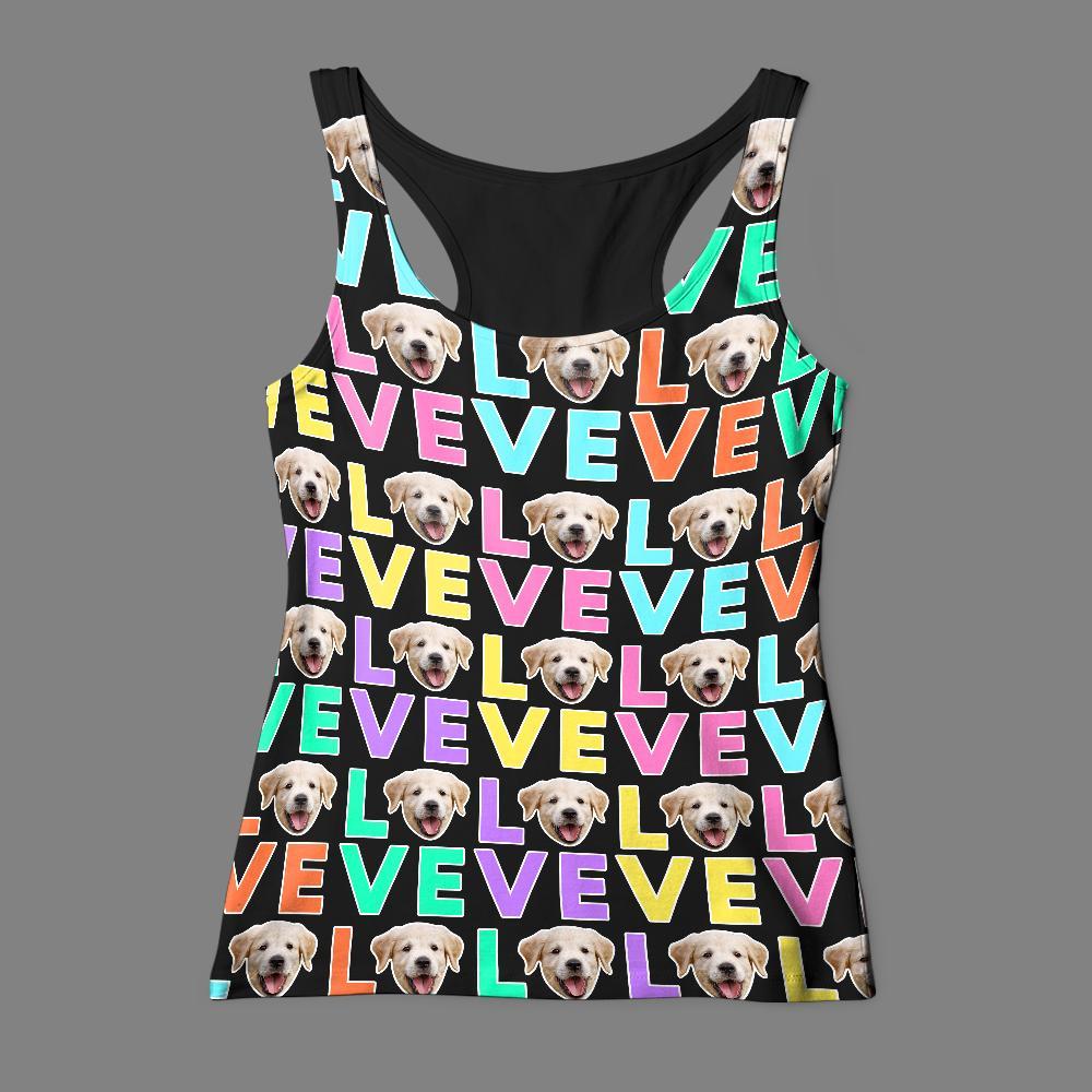 Custom Face Tank Top LOVE Personalized Tank Top with Picture - auphotoblanket
