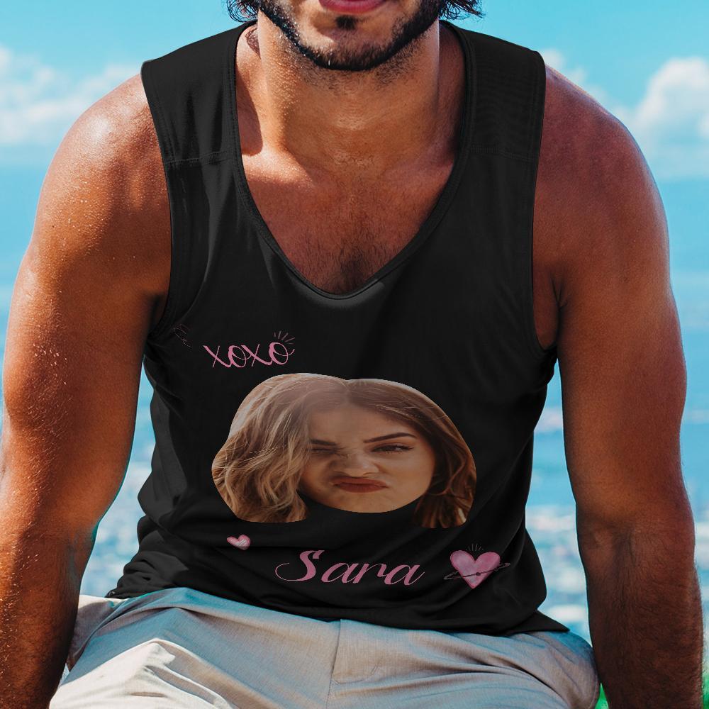 Custom Face Tank Top Personalized Tank Top with Picture - auphotoblanket