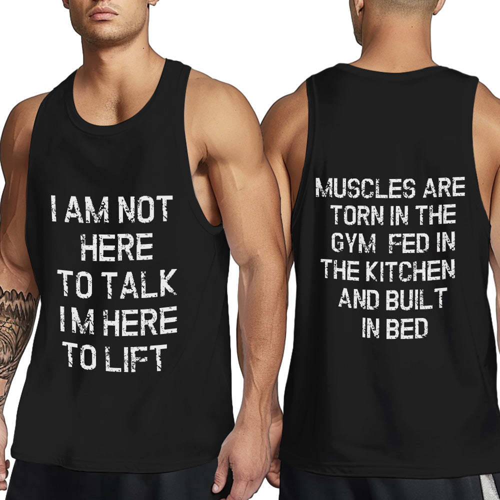 Custom Text Tank Top Mens Funny Gym Workout Tee - auphotoblanket