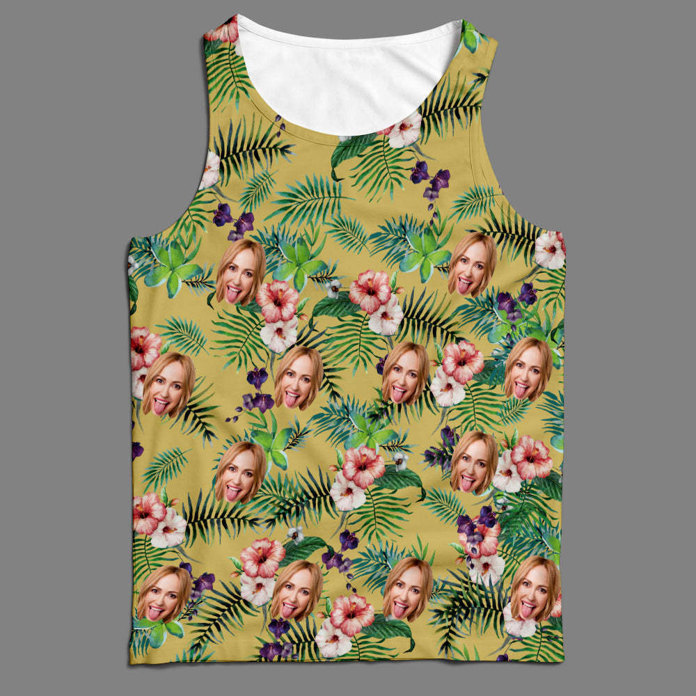 Custom My Face Funny Personalized All Over Print Tank Top - auphotoblanket