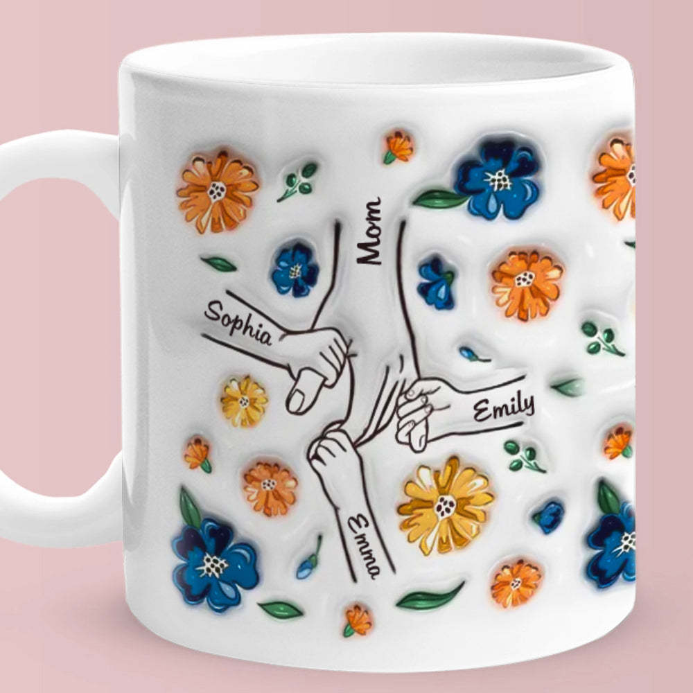 Hold Me Tight, Keep Me Safe - Family Personalized Custom 3D Inflated Effect Printed Mug - auphotoblanket