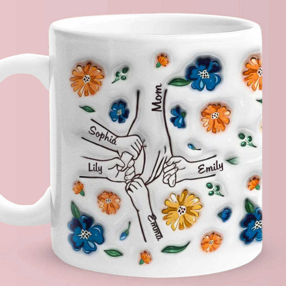 Hold Me Tight, Keep Me Safe - Family Personalized Custom 3D Inflated Effect Printed Mug - auphotoblanket