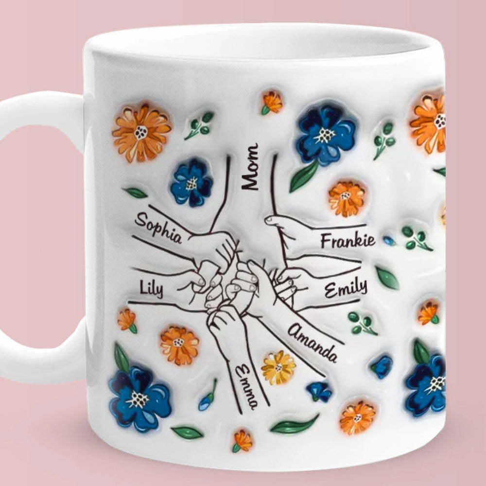 Hold Me Tight, Keep Me Safe - Family Personalized Custom 3D Inflated Effect Printed Mug - auphotoblanket