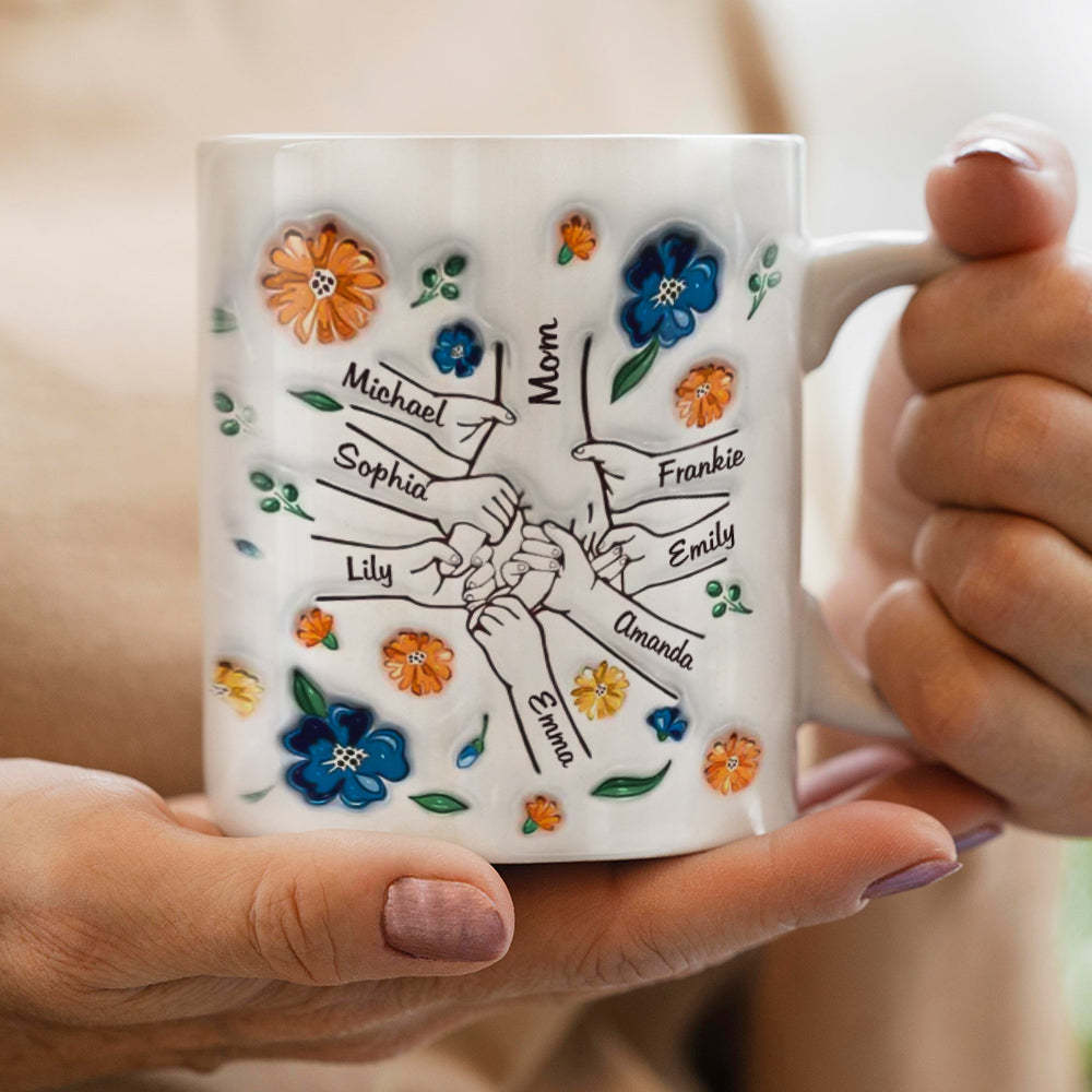 Hold Me Tight, Keep Me Safe - Family Personalized Custom 3D Inflated Effect Printed Mug - auphotoblanket