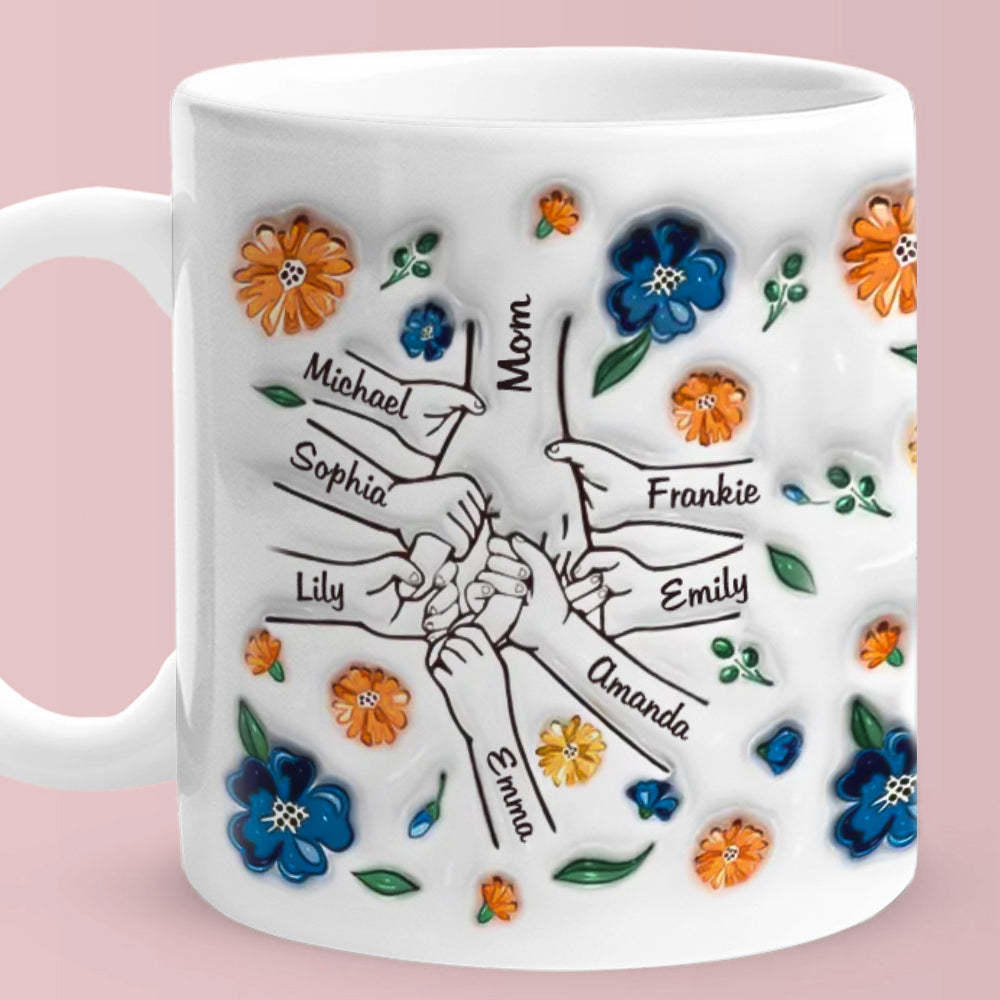 Hold Me Tight, Keep Me Safe - Family Personalized Custom 3D Inflated Effect Printed Mug - auphotoblanket