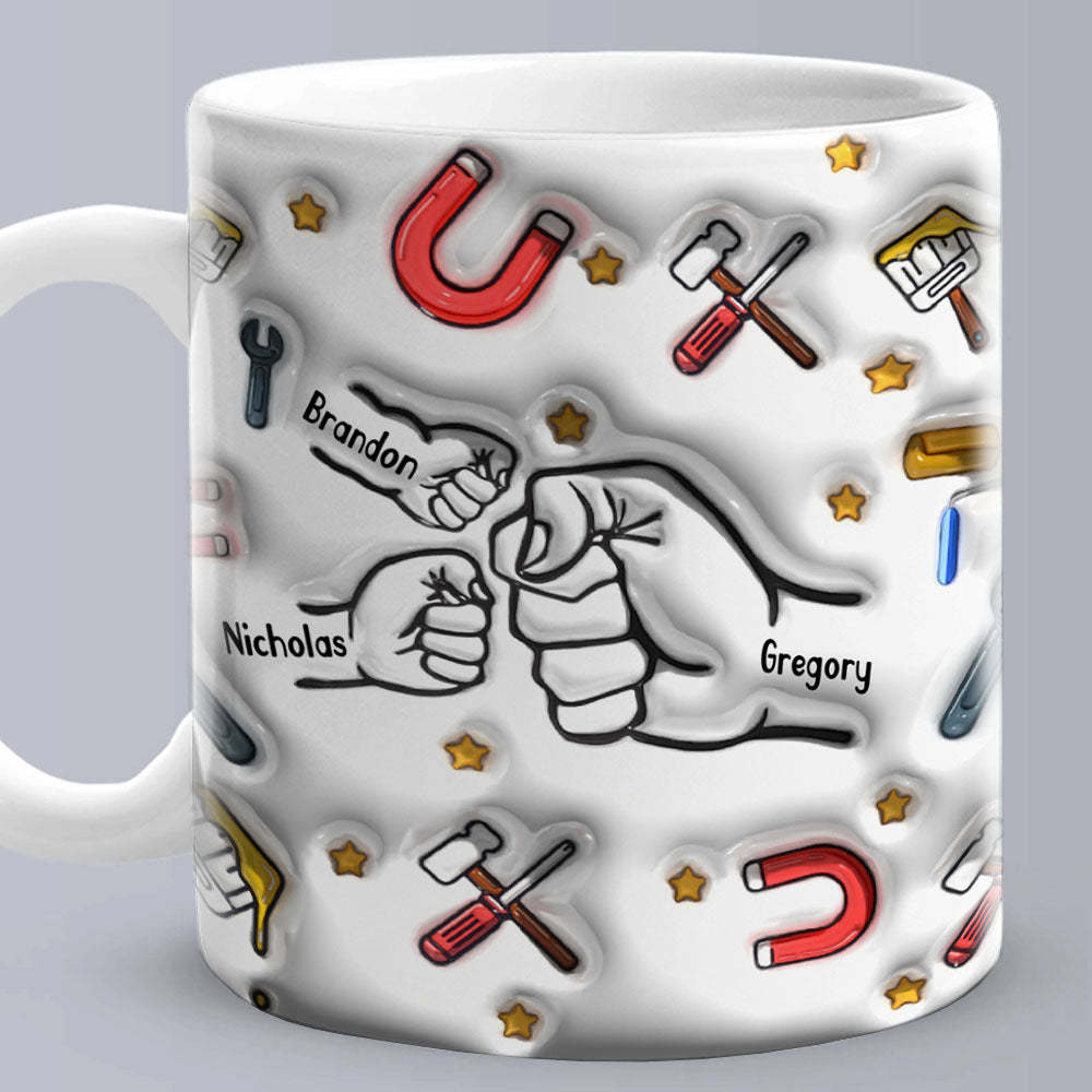 Personalized Custom 3D Inflated Effect Printed Mug Father's Day Gifts - auphotoblanket