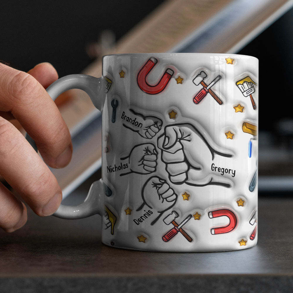 Personalized Custom 3D Inflated Effect Printed Mug Father's Day Gifts - auphotoblanket