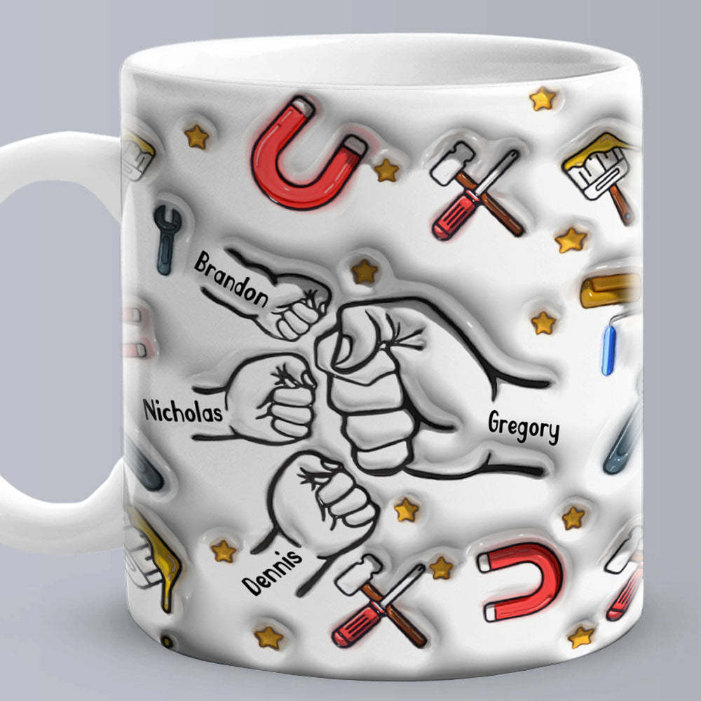 Personalized Custom 3D Inflated Effect Printed Mug Father's Day Gifts - auphotoblanket