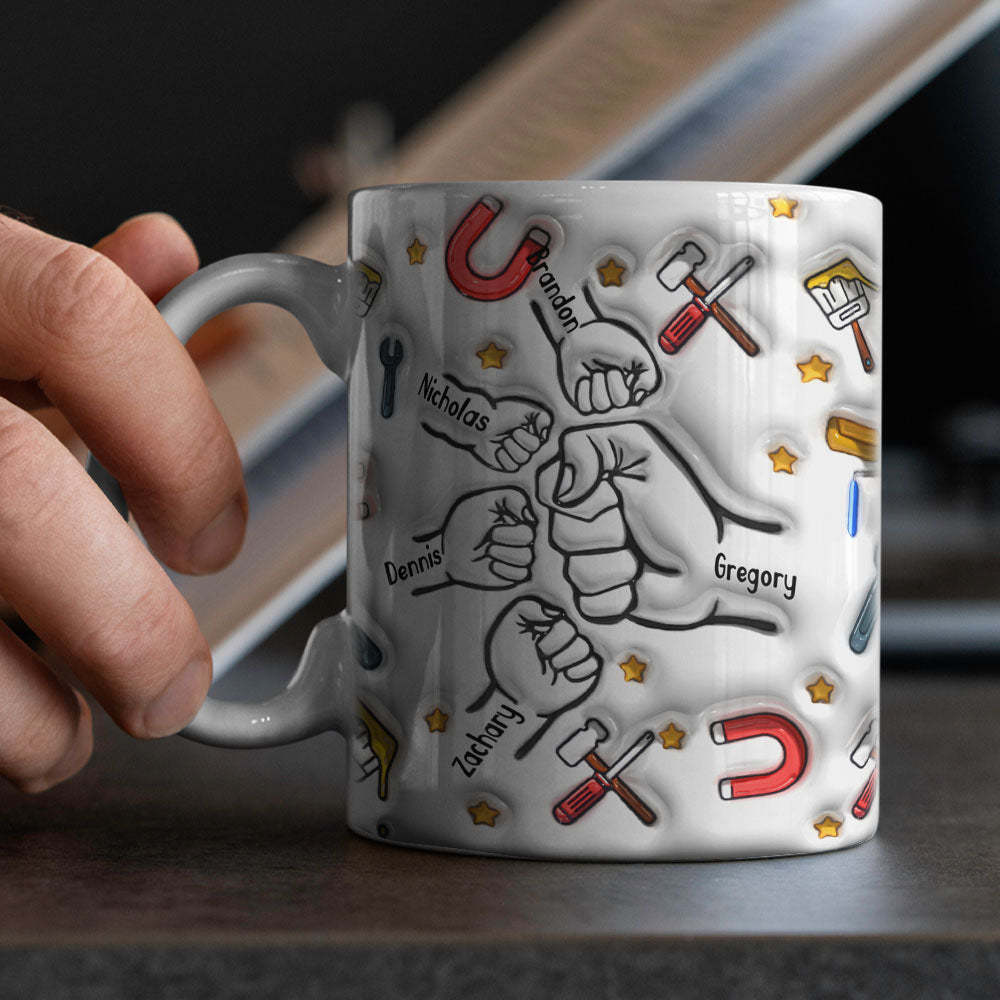 Personalized Custom 3D Inflated Effect Printed Mug Father's Day Gifts - auphotoblanket
