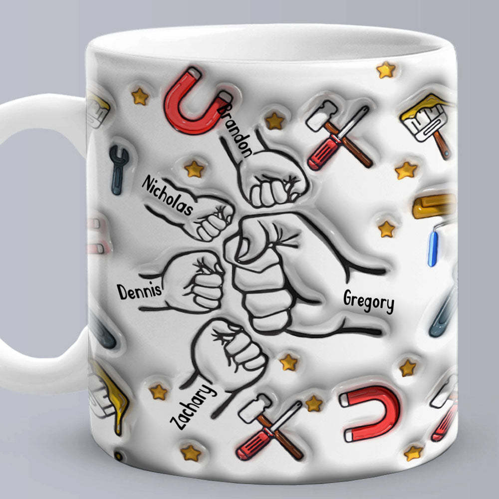 Personalized Custom 3D Inflated Effect Printed Mug Father's Day Gifts - auphotoblanket