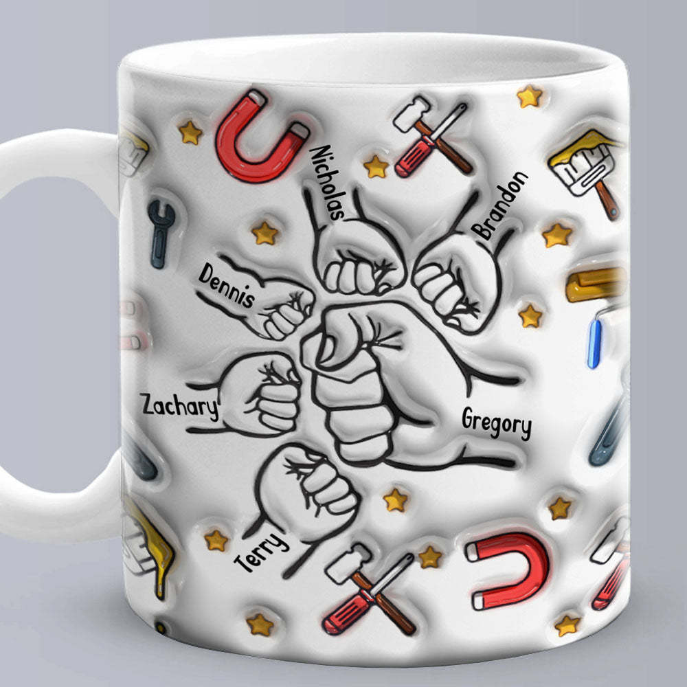 Personalized Custom 3D Inflated Effect Printed Mug Father's Day Gifts - auphotoblanket