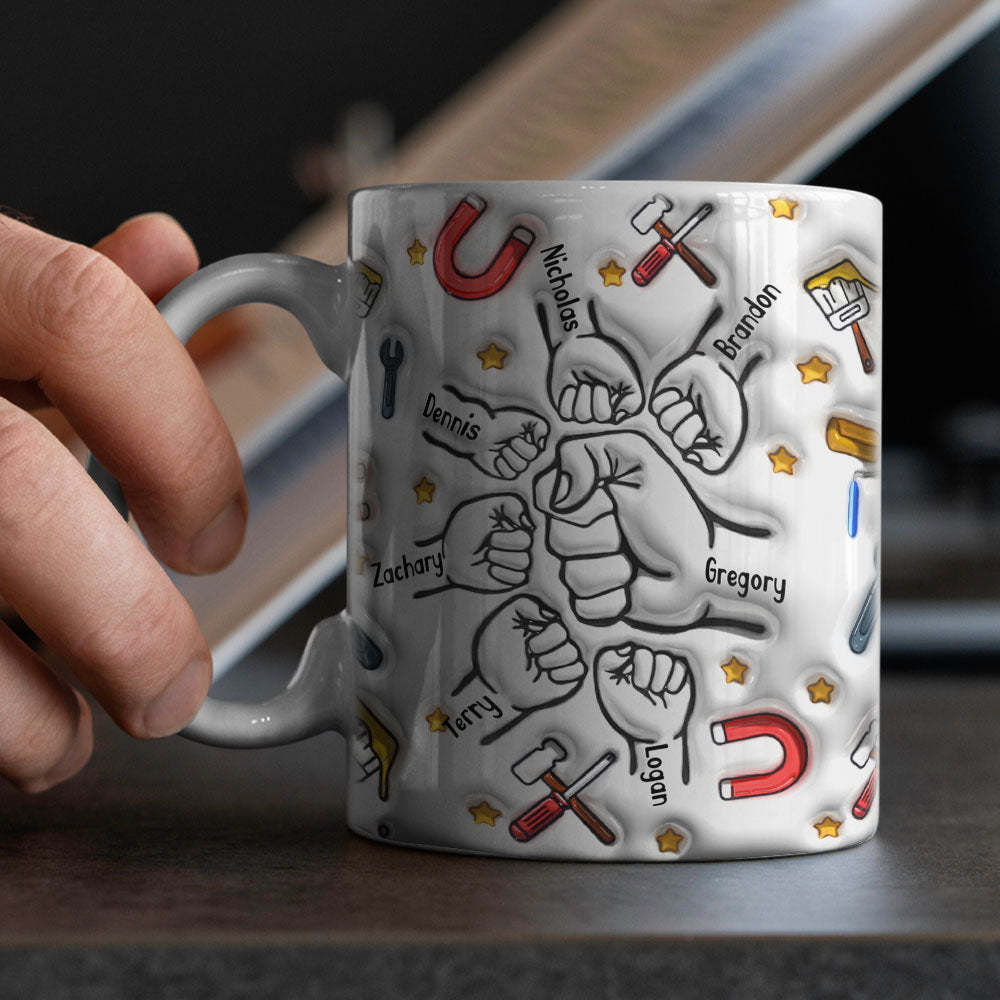 Personalized Custom 3D Inflated Effect Printed Mug Father's Day Gifts - auphotoblanket