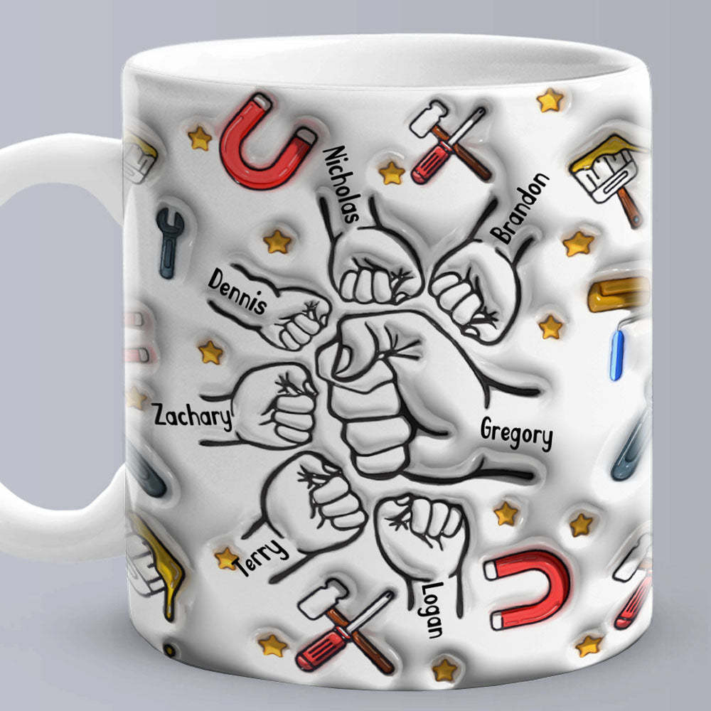 Personalized Custom 3D Inflated Effect Printed Mug Father's Day Gifts - auphotoblanket