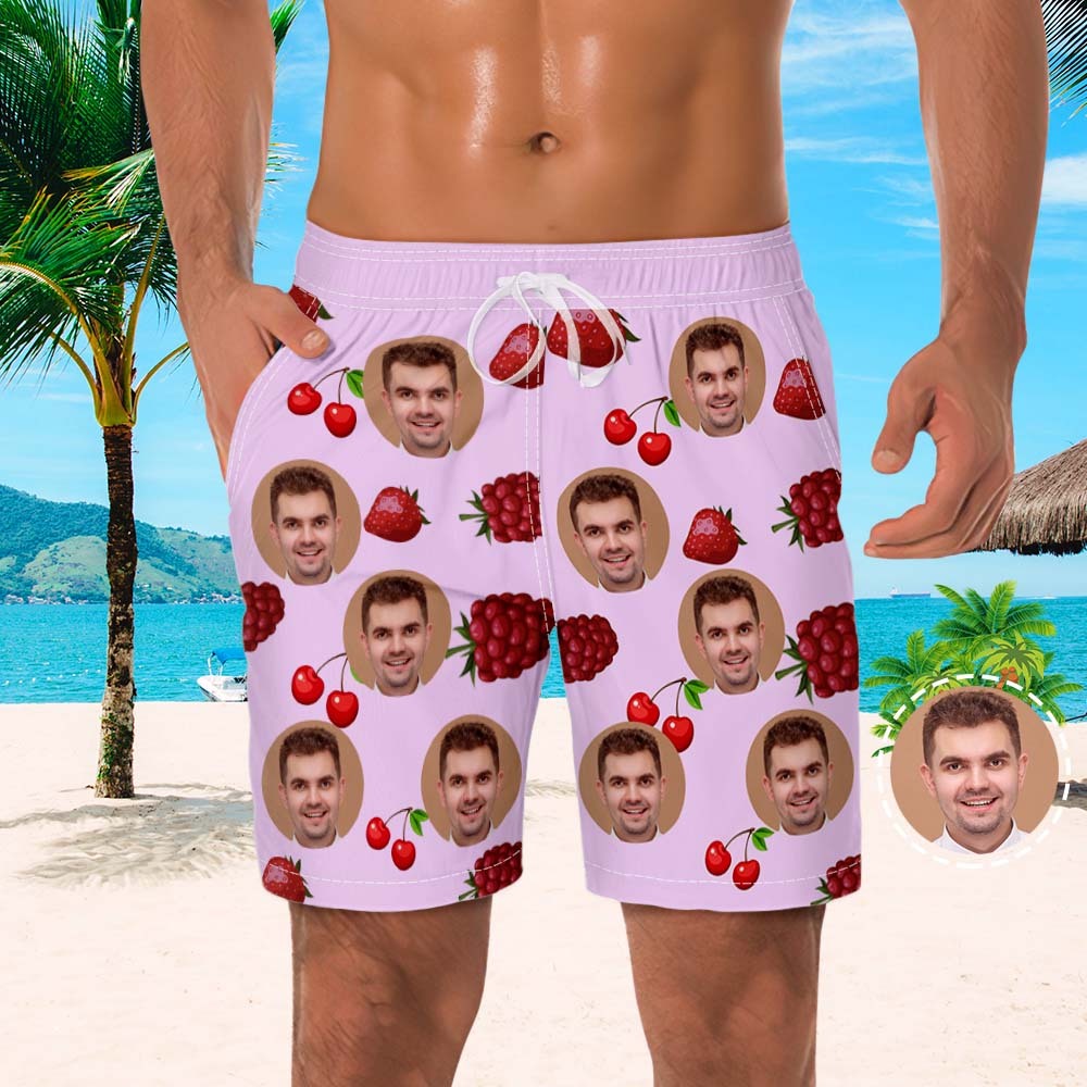 Custom Men's Beach Shorts Men's Photo Shorts Fruit Design - auphotoblanket